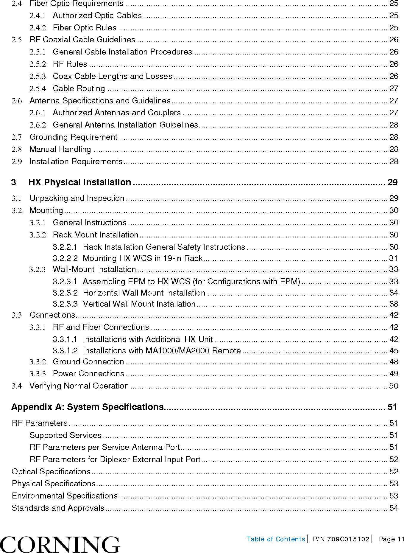 Page 11 of Corning Optical Communications HX-WCS-MIMO Optical RepeaterModel name - HX-WCS-MIMO User Manual HX WCS