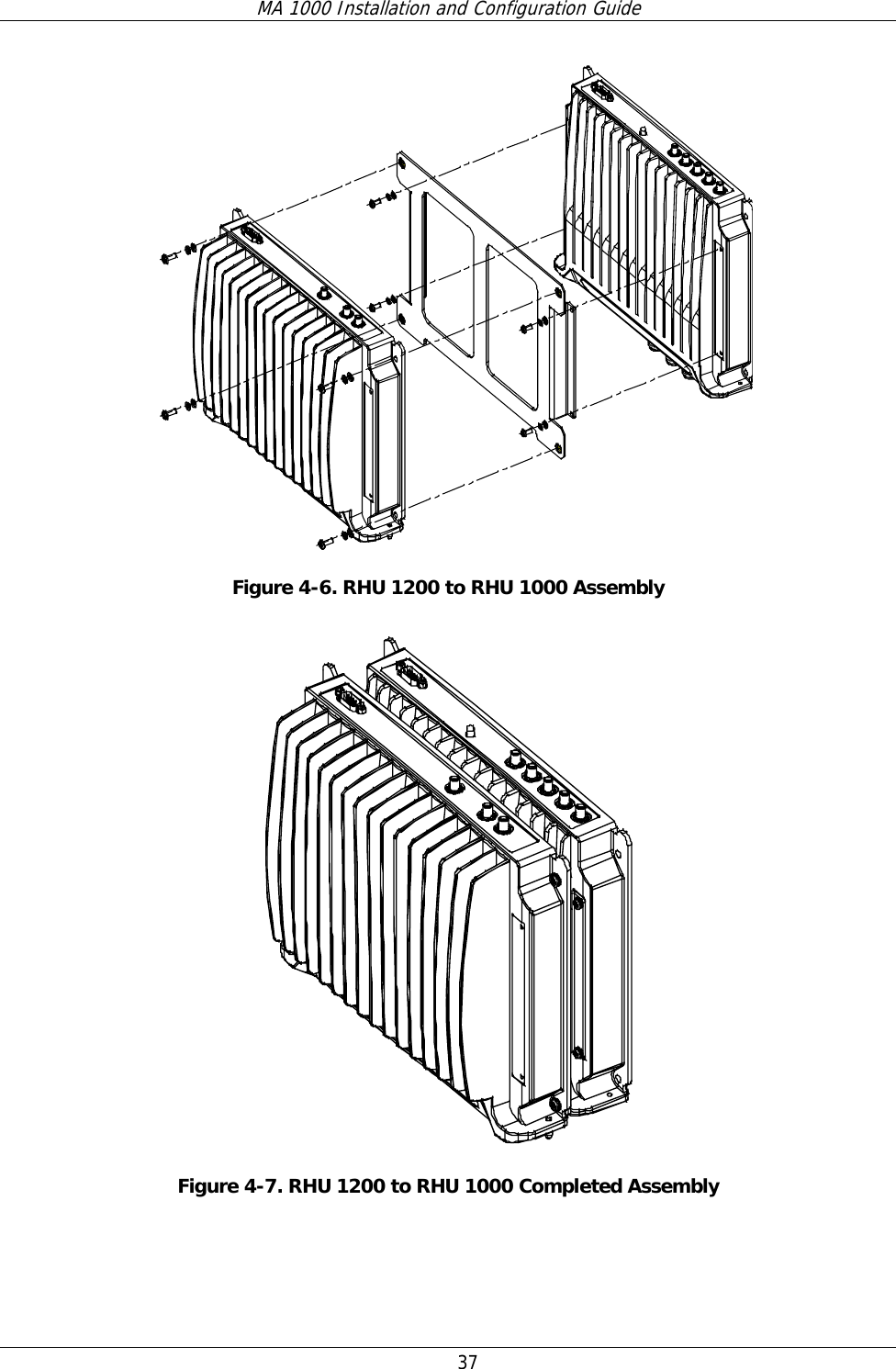 MA 1000 Installation and Configuration Guide  37  Figure  4-6. RHU 1200 to RHU 1000 Assembly   Figure  4-7. RHU 1200 to RHU 1000 Completed Assembly 