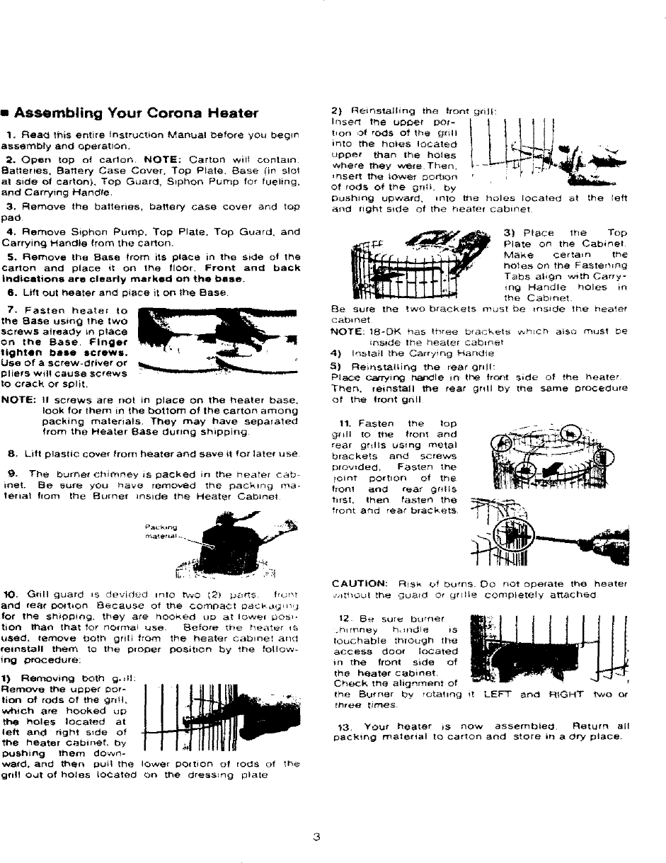 Page 4 of 12 - Corona 23DK User Manual  KEROSENE HEATER - Manuals And Guides L0711355