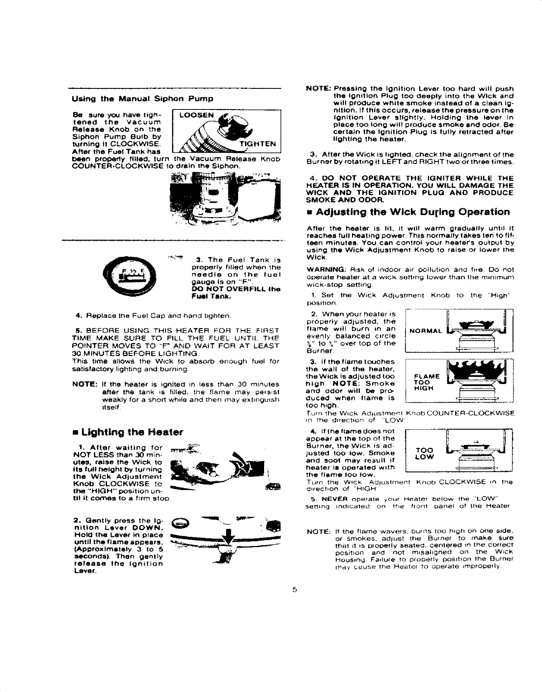 Page 6 of 12 - Corona 23DK User Manual  KEROSENE HEATER - Manuals And Guides L0711355