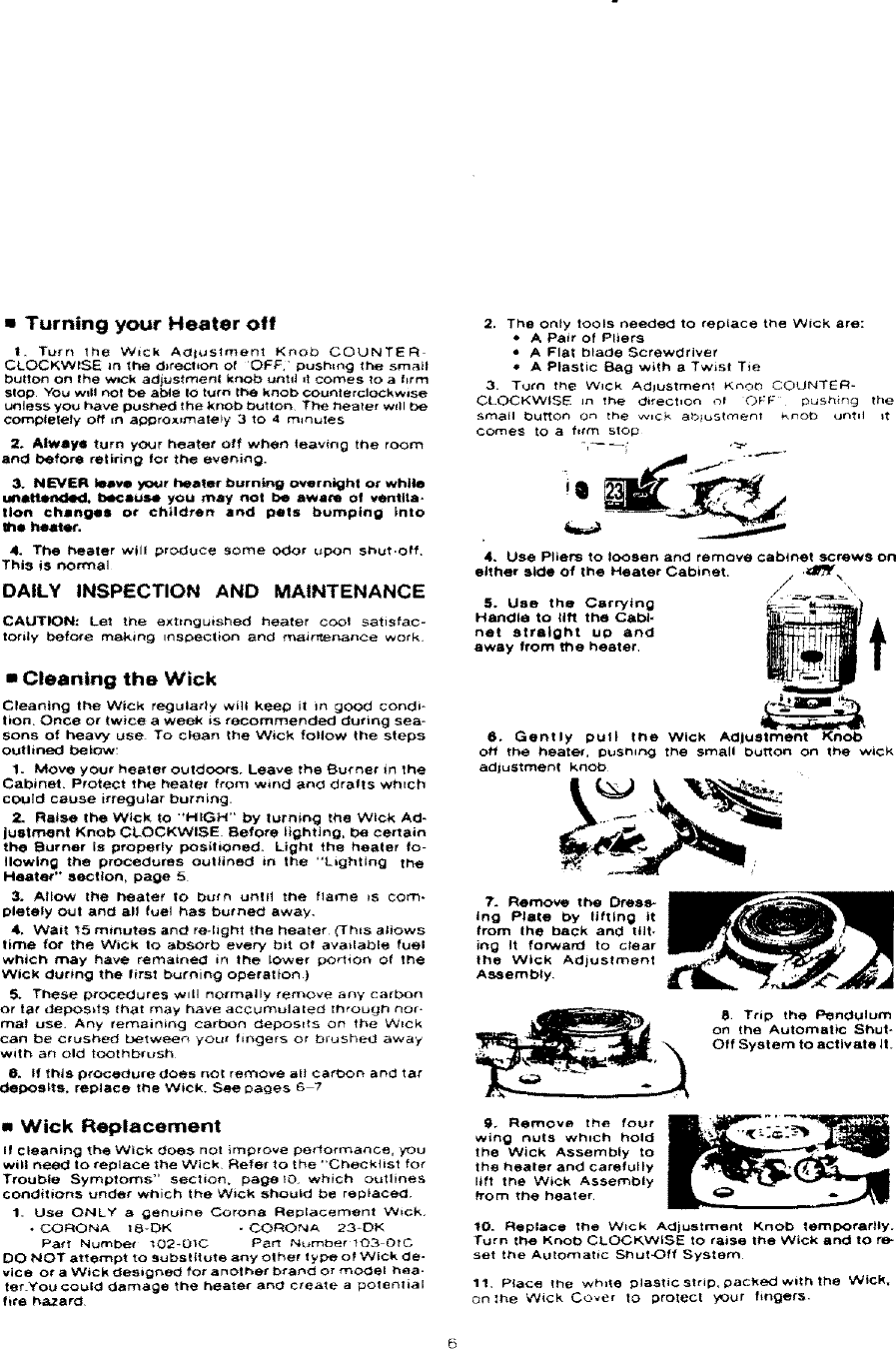 Page 7 of 12 - Corona 23DK User Manual  KEROSENE HEATER - Manuals And Guides L0711355