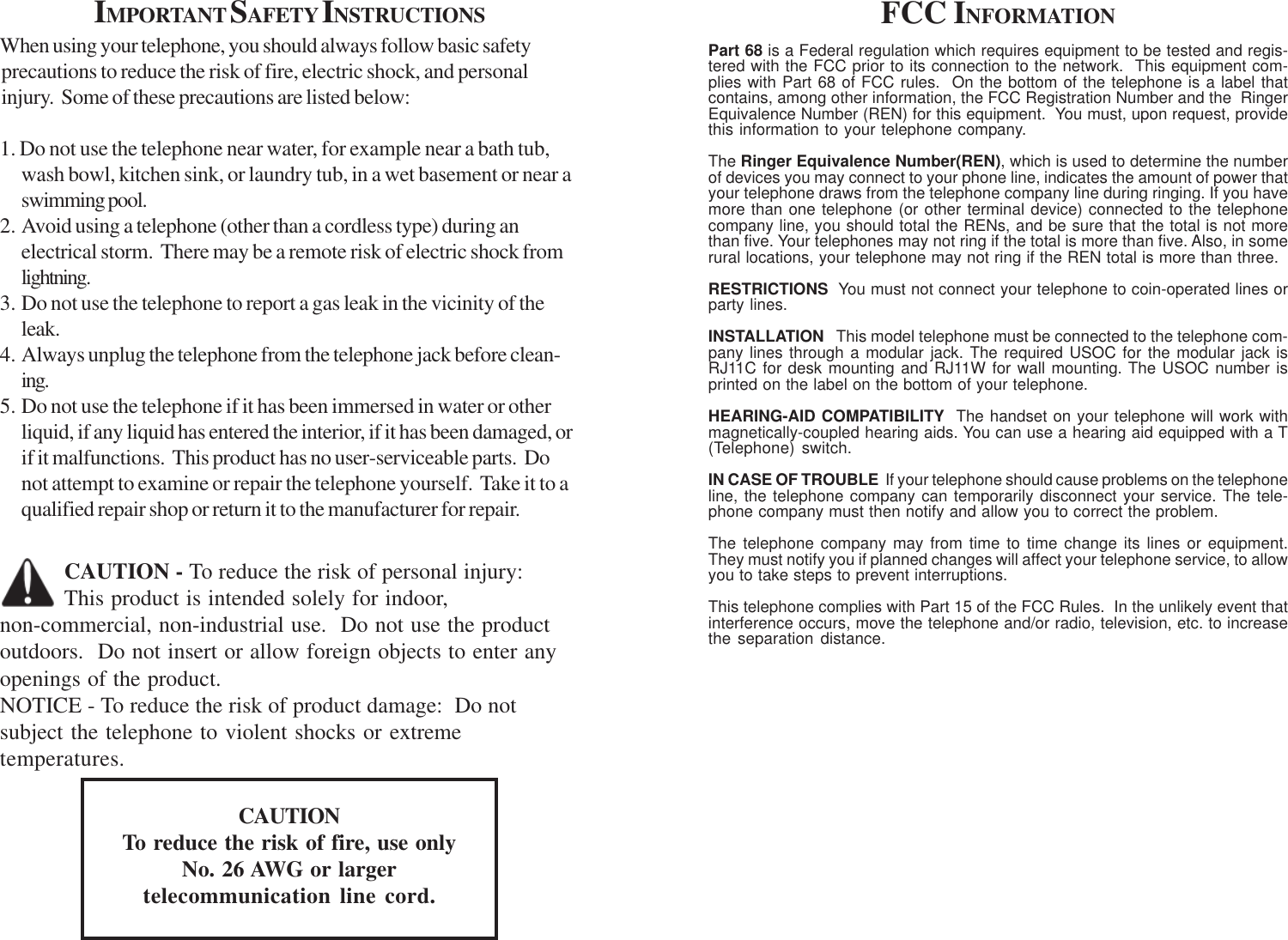 Page 2 of 4 - Cortelco Cortelco-8599-Users-Manual- 8599E Rev 1_0 Booklet.pmd  Cortelco-8599-users-manual