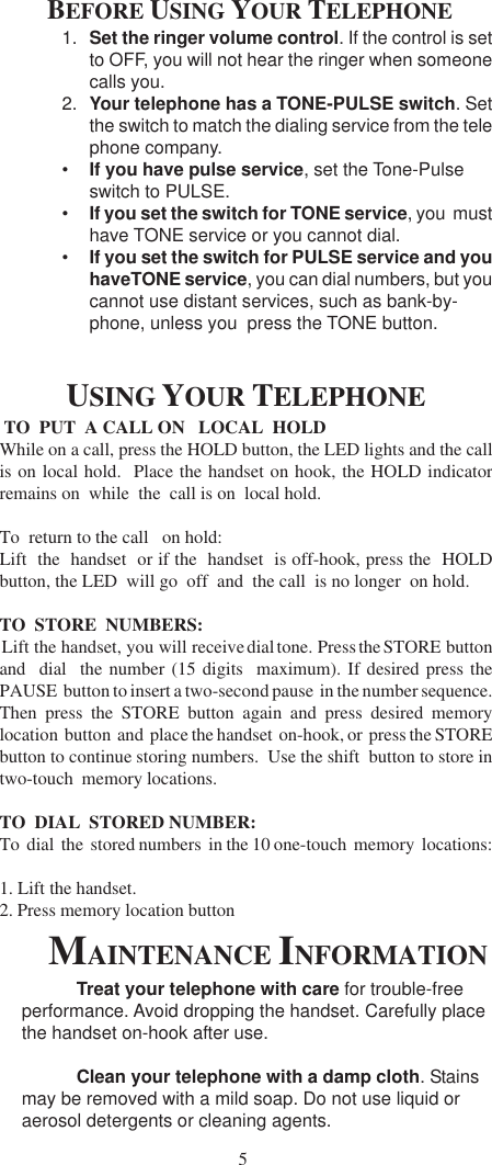 Page 5 of 12 - Cortelco Cortelco-Patriot-Ii-2194-V0E27S-Users-Manual- 2194 New Layout User Guide  Cortelco-patriot-ii-2194-v0e27s-users-manual