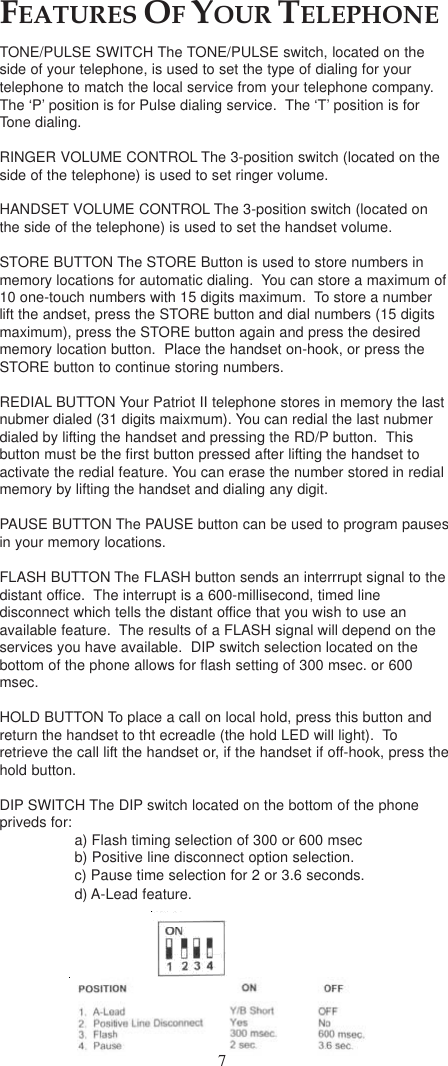 Page 7 of 12 - Cortelco Cortelco-Patriot-Ii-2194-V0E27S-Users-Manual- 2194 New Layout User Guide  Cortelco-patriot-ii-2194-v0e27s-users-manual