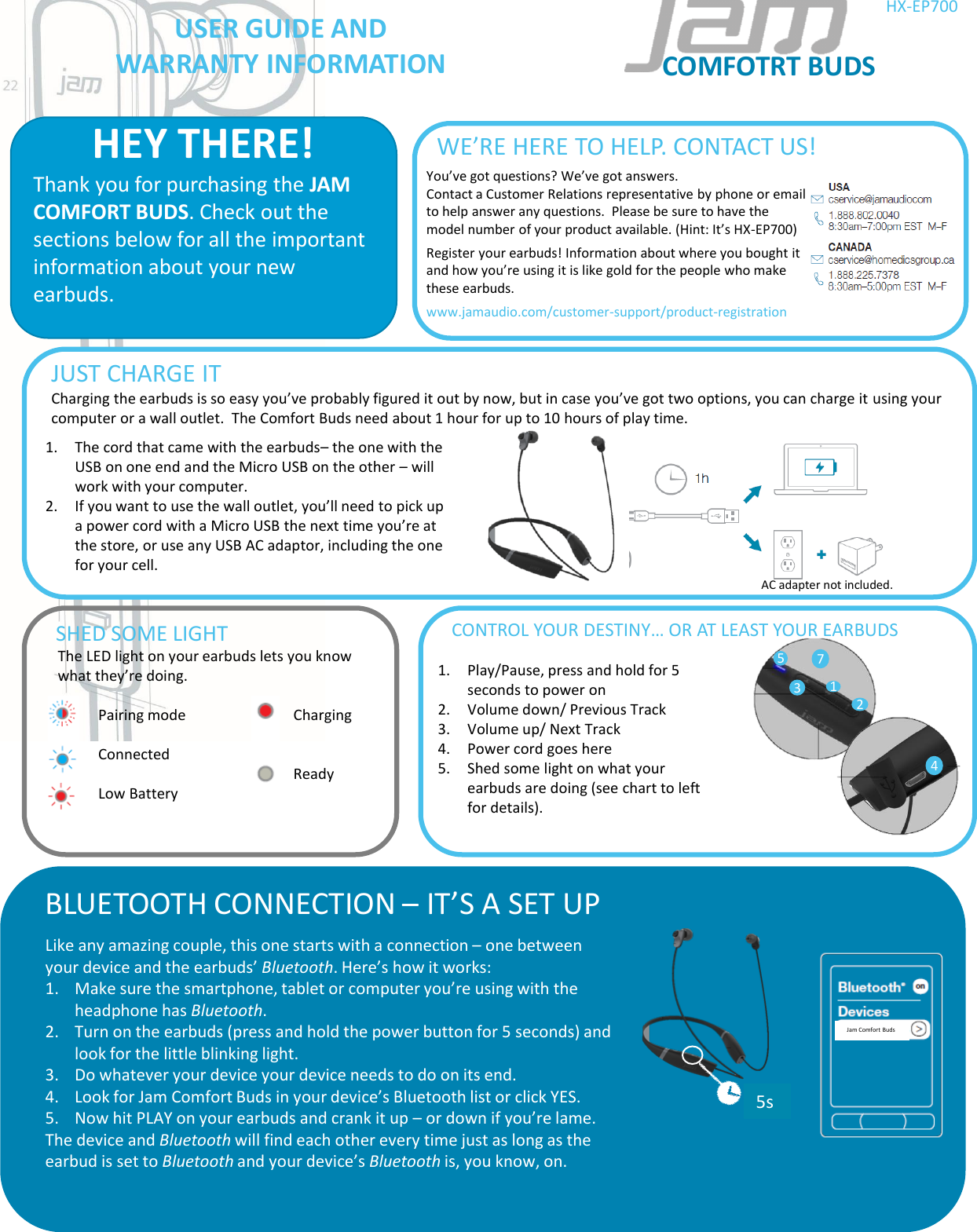 Cosonic Acoustic Technology HXEP700 Bluetooth Ear Buds User Manual