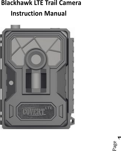 Page1Blackhawk LTE Trail CameraInstruction Manual