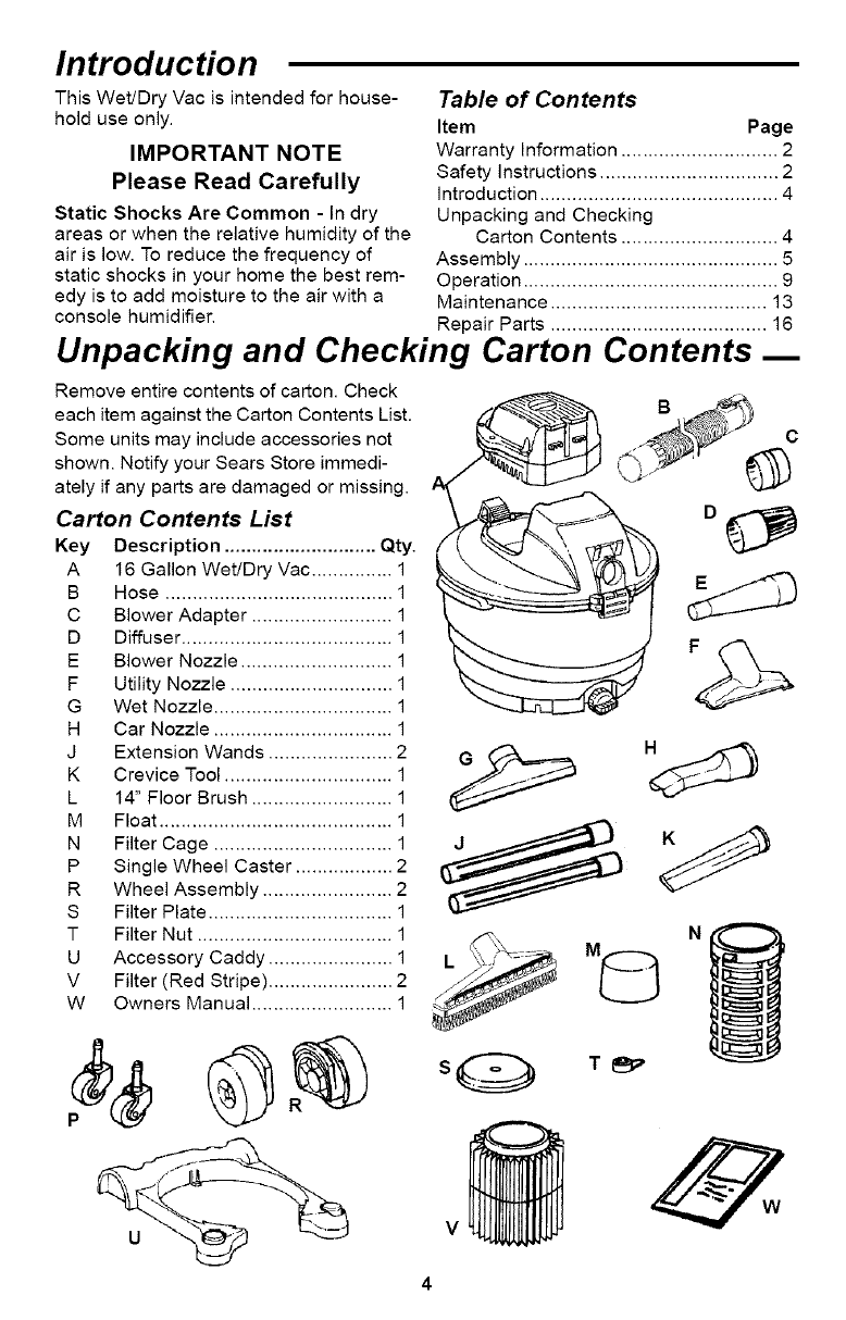 Craftsman Wet Dry Vac 16 Gallon User Manual