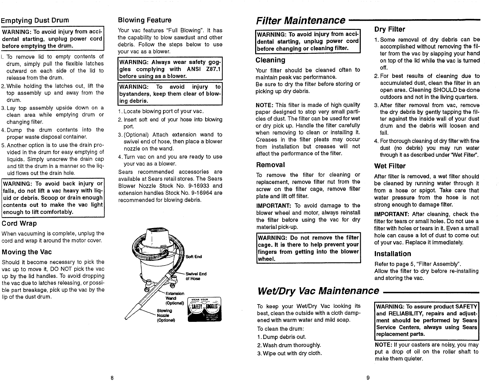 Page 5 of 7 - Craftsman 113177311 User Manual  WET/DRY VAC - Manuals And Guides L0909159
