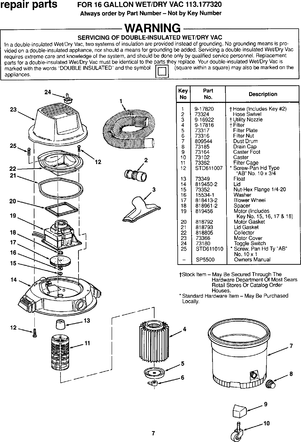 Page 7 of 8 - Craftsman 113177320 User Manual  WET/DRY VAC - Manuals And Guides L0107014