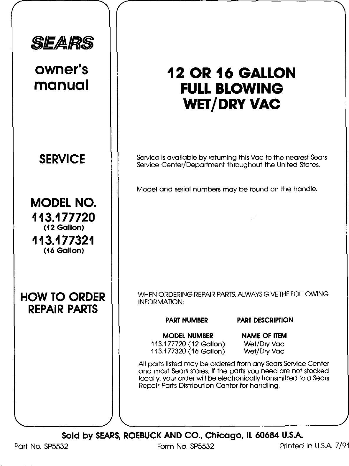 Page 8 of 8 - Craftsman 113177321 User Manual  WET/DRY VAC - Manuals And Guides L0107013