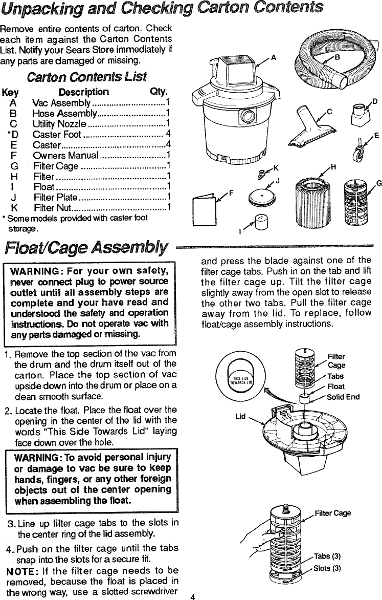 Craftsman 113177360 User Manual WET/DRY VAC Manuals And Guides L0906497