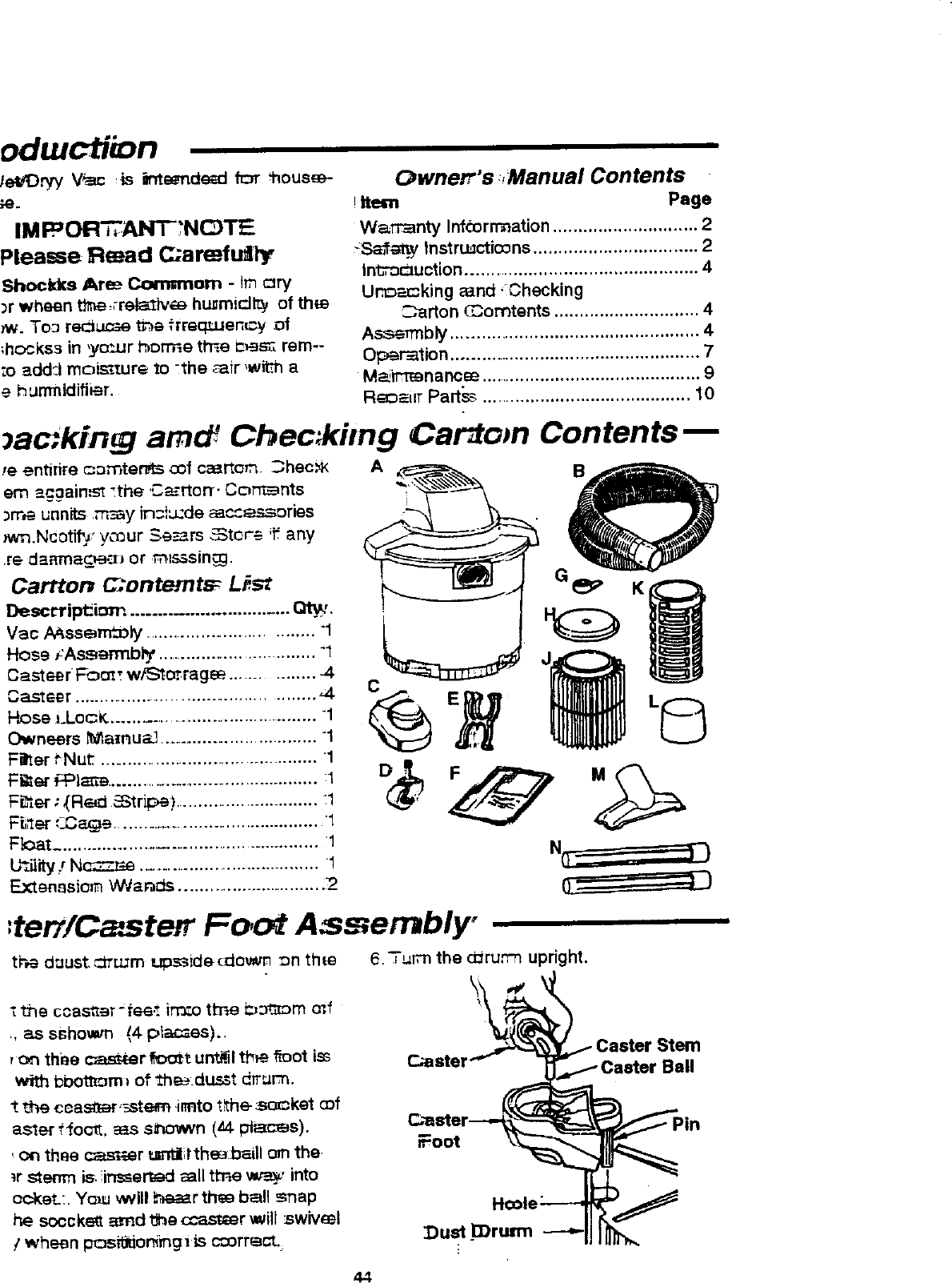 Page 4 of 12 - Craftsman 113177810 User Manual  6 GALLON WET/DRY VACUUM - Manuals And Guides 98120263