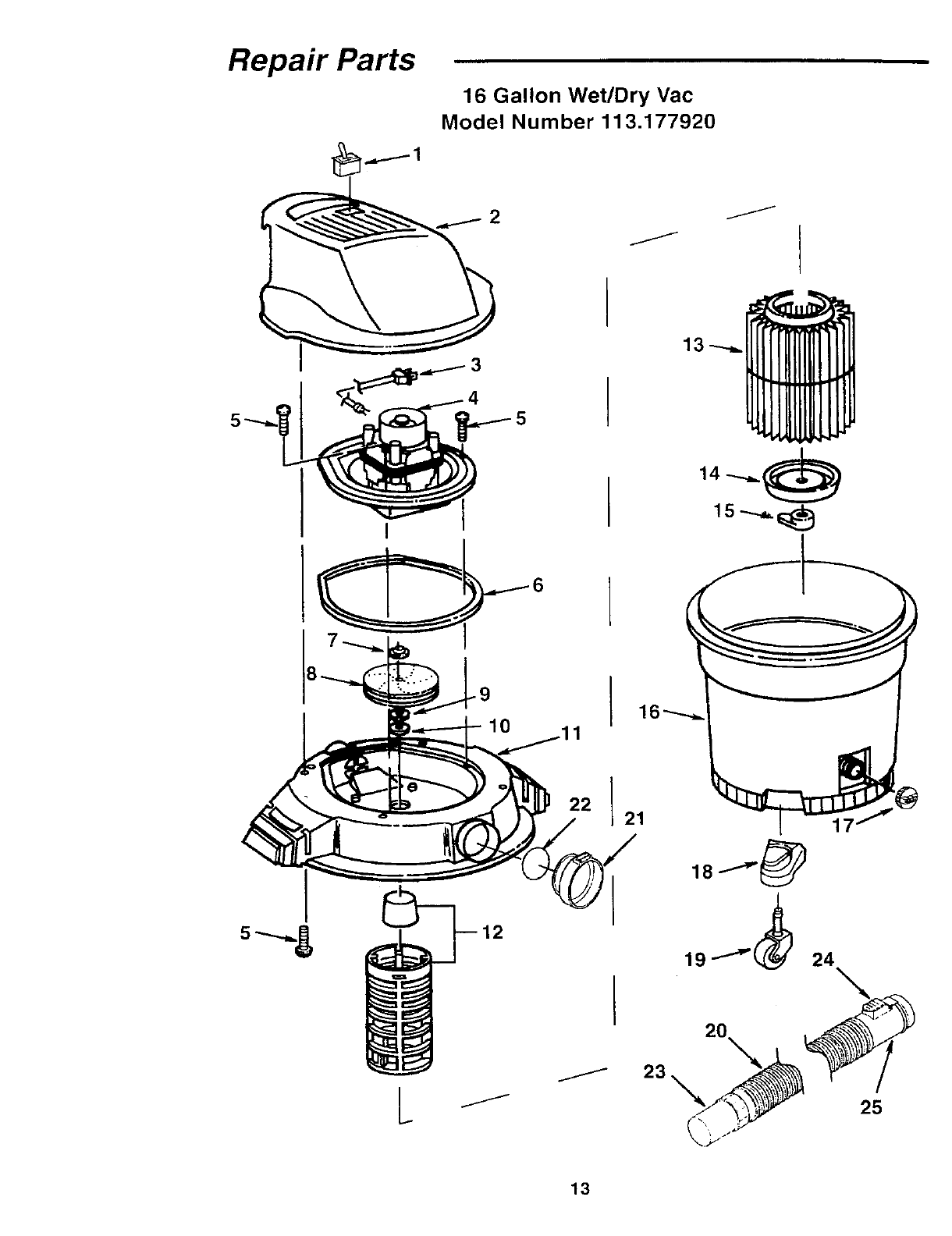 Craftsman 113177920 User Manual 16 WET/DRY VAC Manuals And Guides L0308001