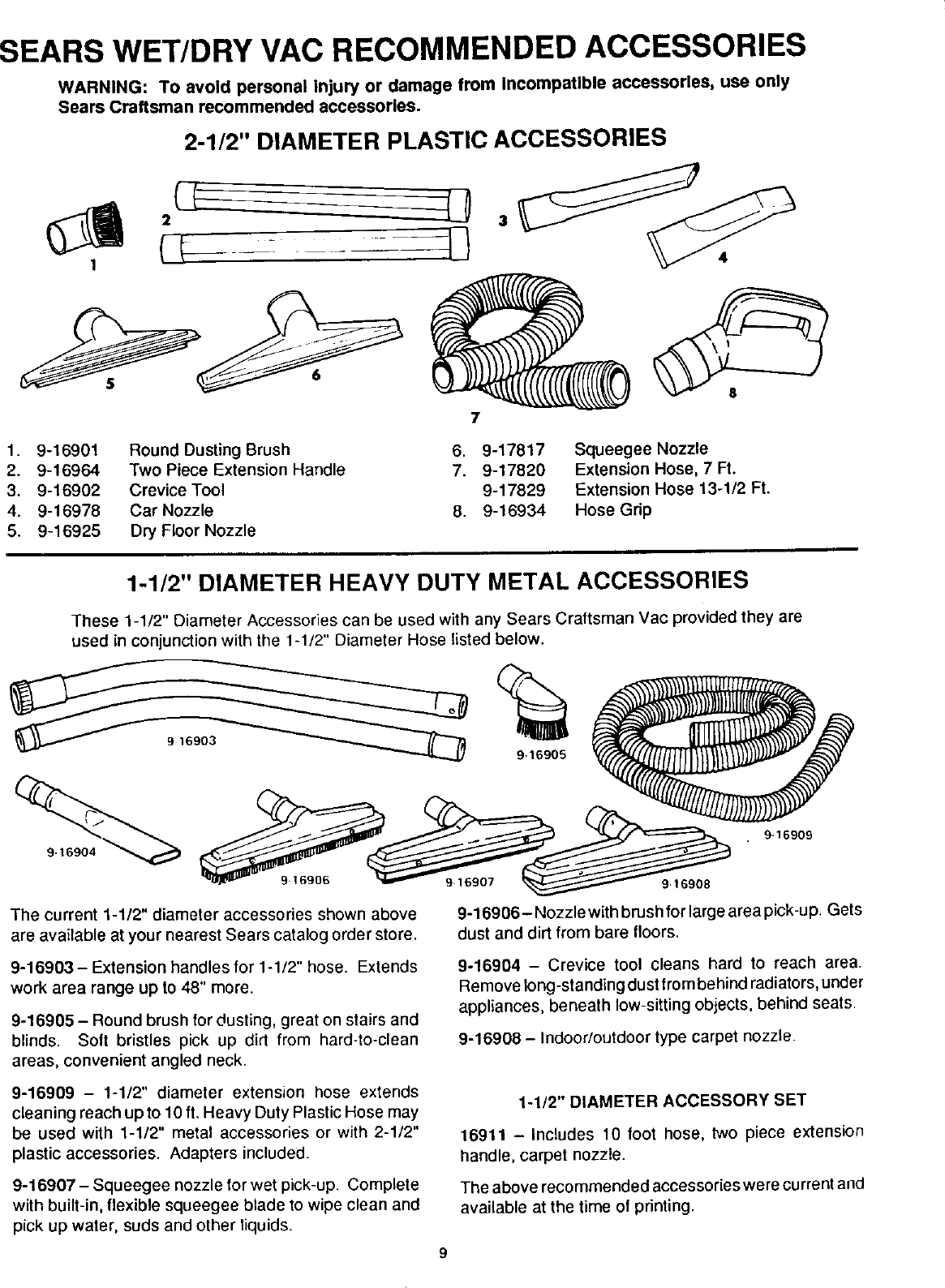 Page 9 of 12 - Craftsman 113178490 User Manual  WET/DRY VAC - Manuals And Guides L0201150
