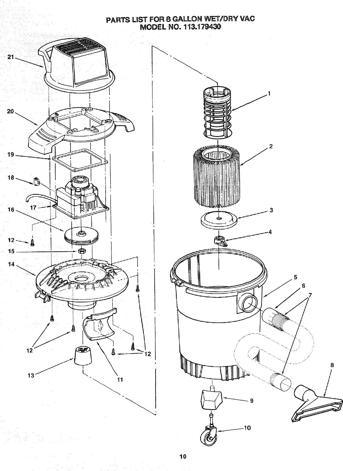 Page 10 of 12 - Craftsman 113179430 User Manual  8 GALLON WET/DRY VAC - Manuals And Guides L0801905