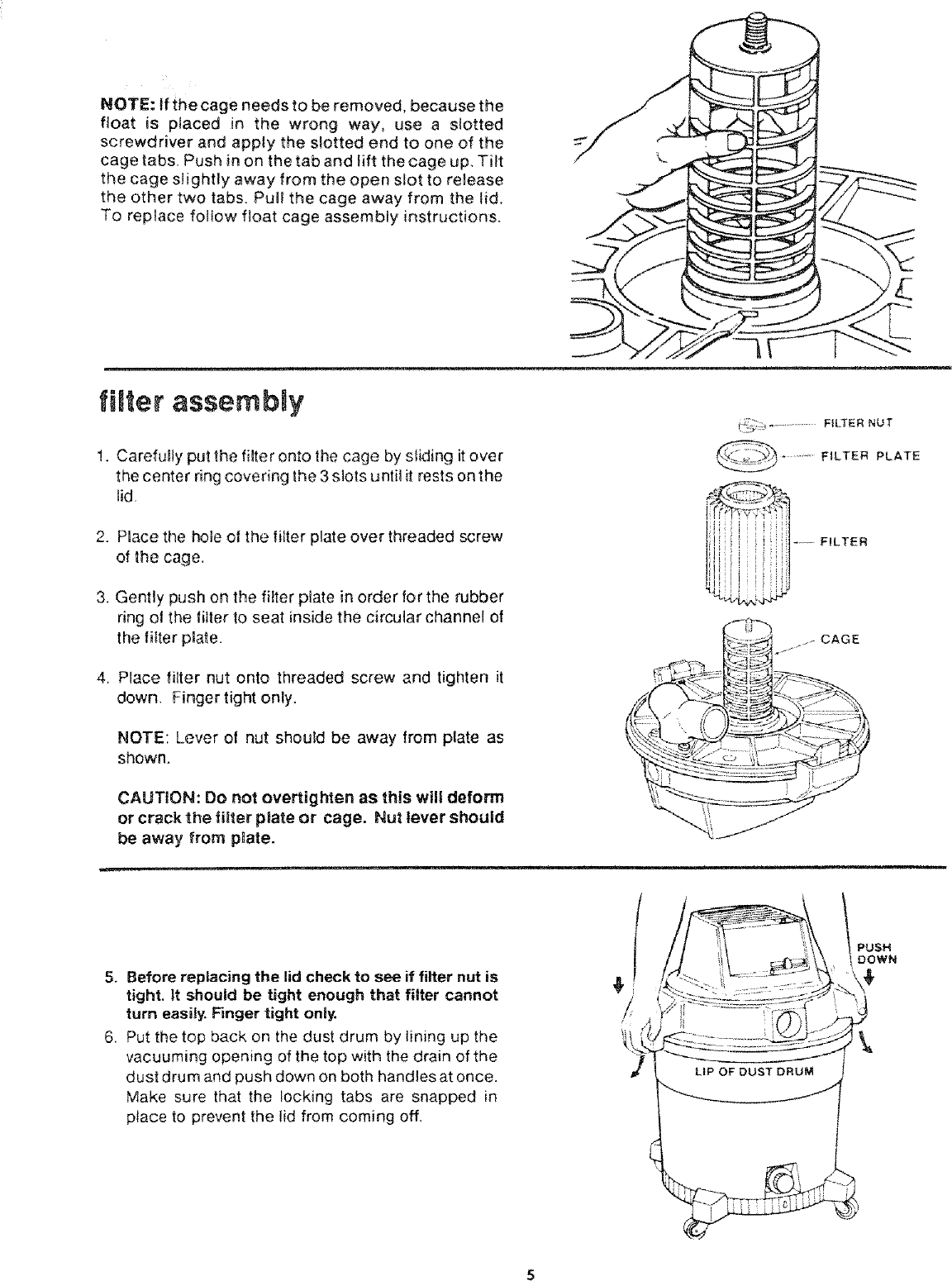 Page 5 of 12 - Craftsman 113179490 User Manual  16 GALLON ELECTRONIC WET-DRY VAC - Manuals And Guides L0801904