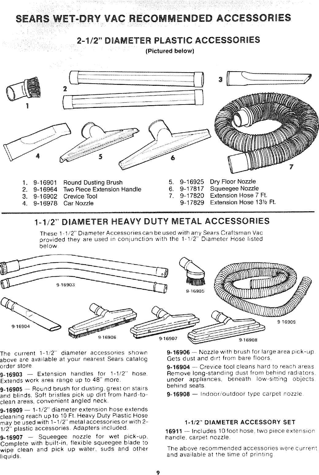 Page 9 of 12 - Craftsman 113179490 User Manual  16 GALLON ELECTRONIC WET-DRY VAC - Manuals And Guides L0801904