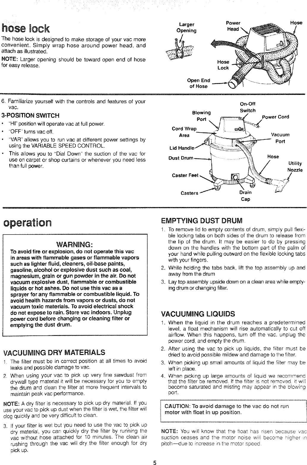Craftsman 113179492 User Manual WET/DRY VAC Manuals And Guides L0801903