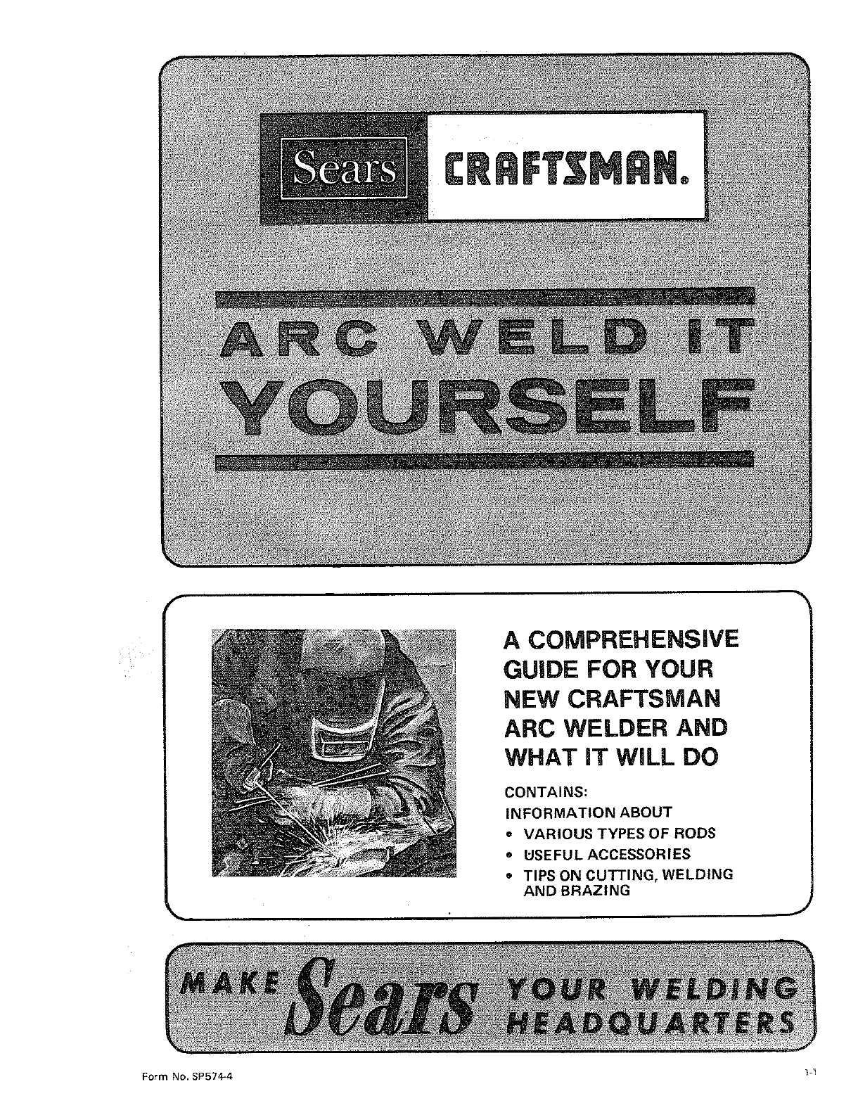 Craftsman 113201392 User Manual 295 AMP ARC WELDER Manuals And Guides L0807106