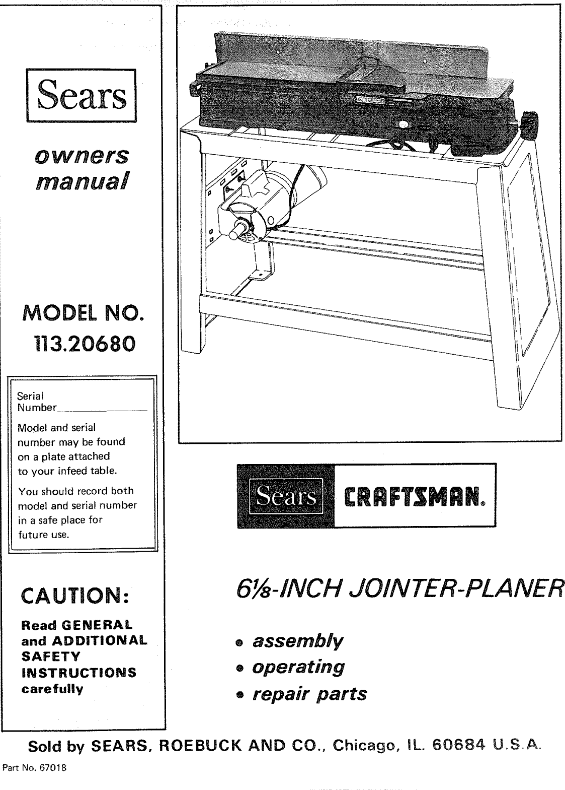 Craftsman 11320680 User Manual 6 1 Manuals And Guides L0904719
