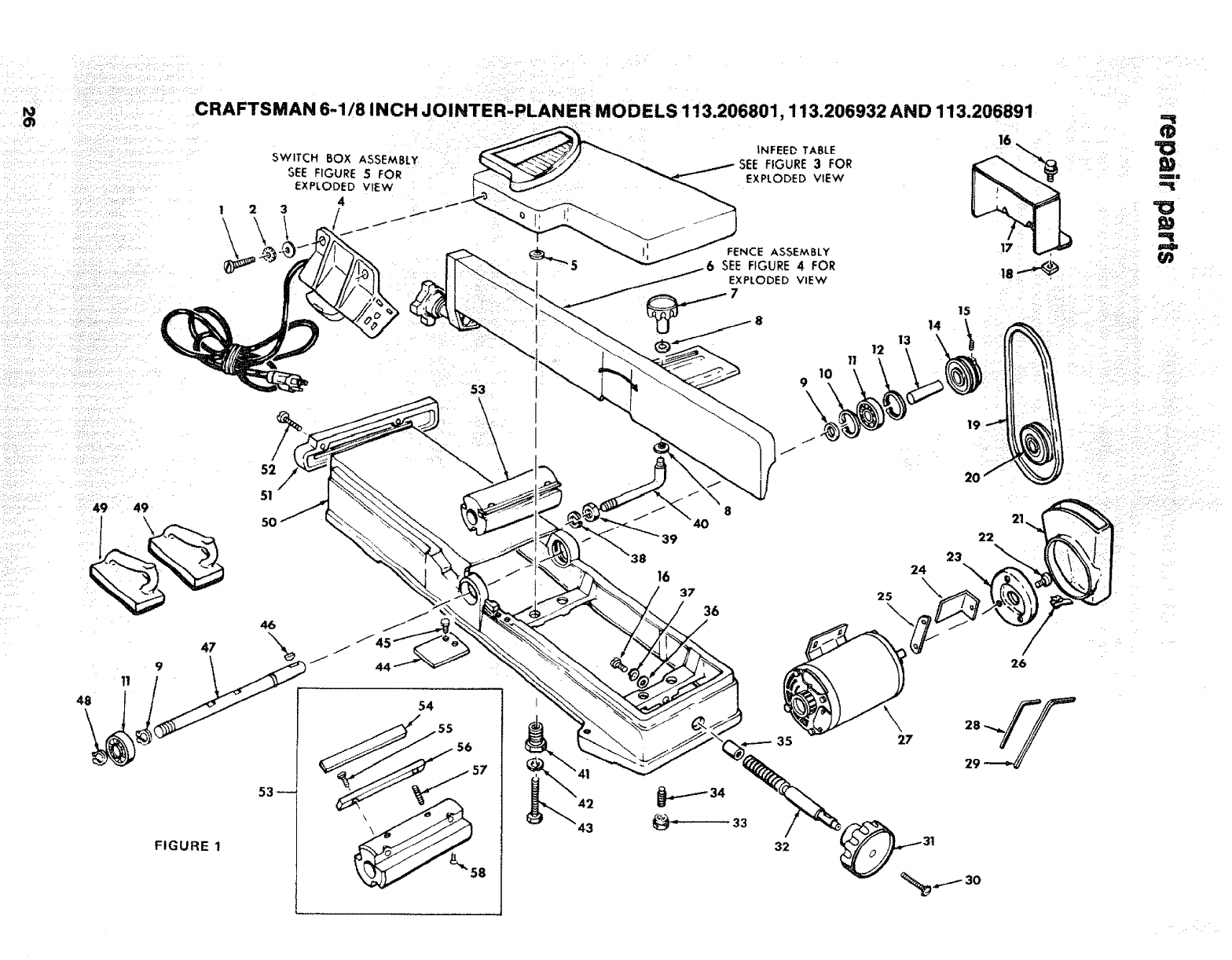 Craftsman 113206891 User Manual 6 1/8 INCH JOINTER PLANER Manuals And