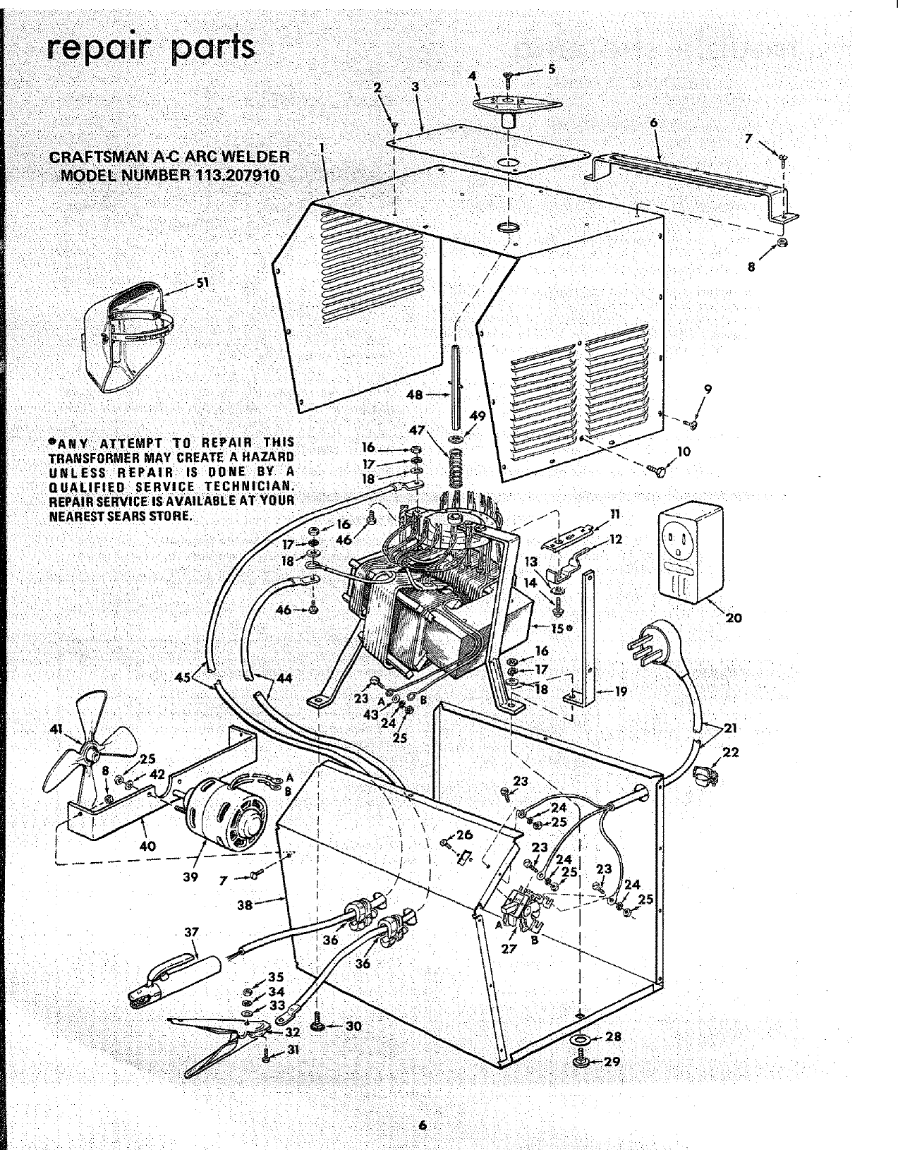 Craftsman 113207910 User Manual 225 AMP A.C. ARC WELDER Manuals And