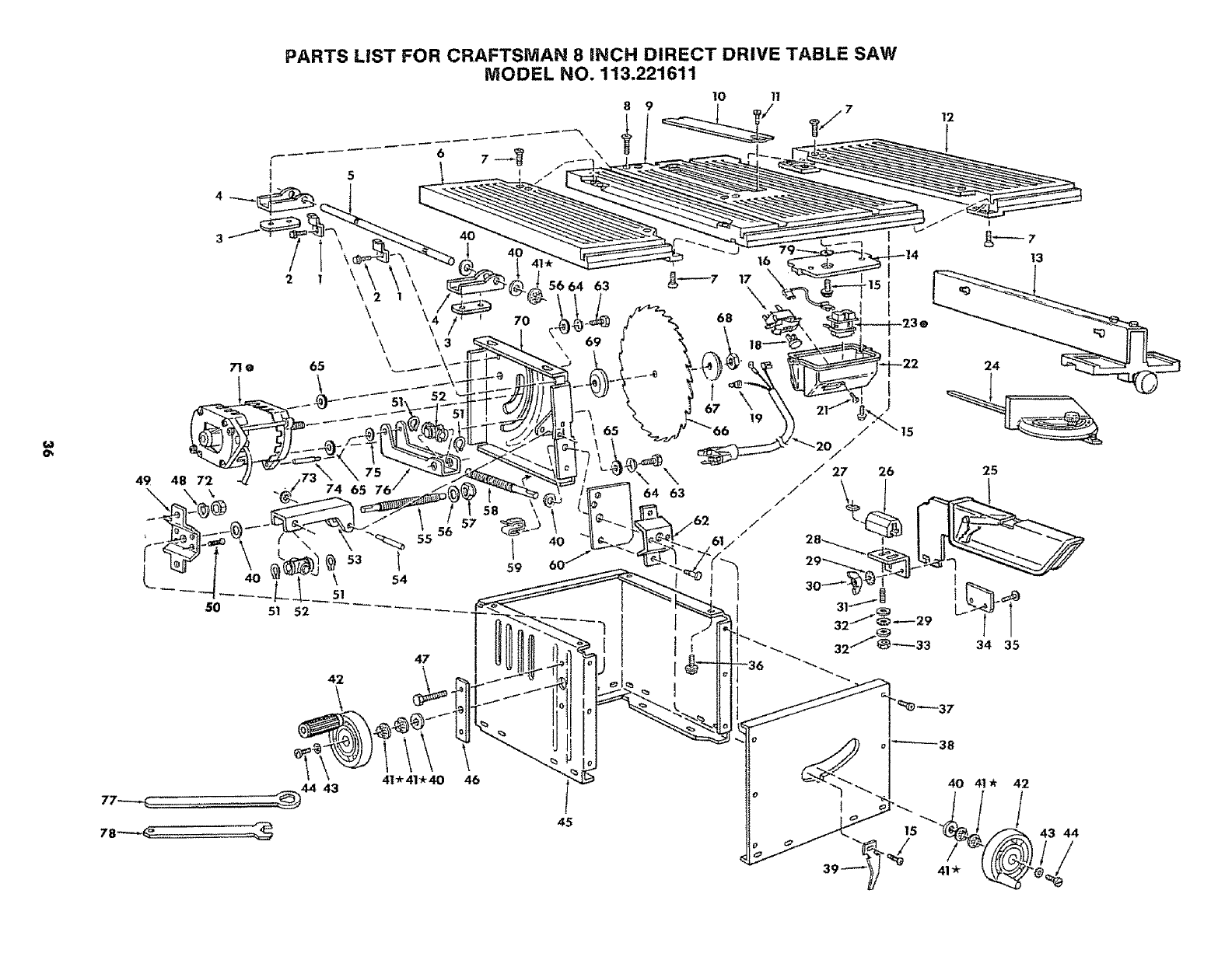Craftsman 113221611 User Manual 8 IN. DIRECT DRIVE TABLE SAW Manuals