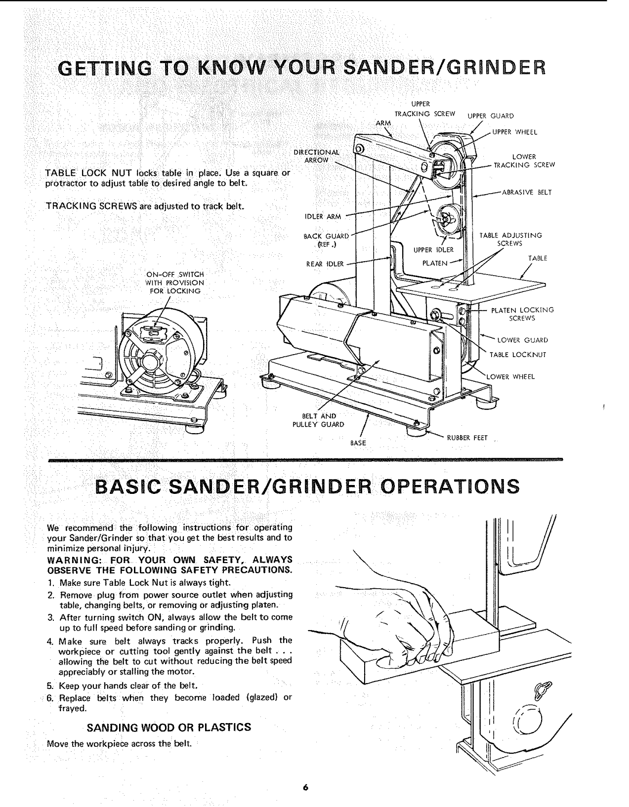 Page 6 of 12 - Craftsman 11322560 1102165L User Manual 1 INCH SANDER GRINDER  - Manuals