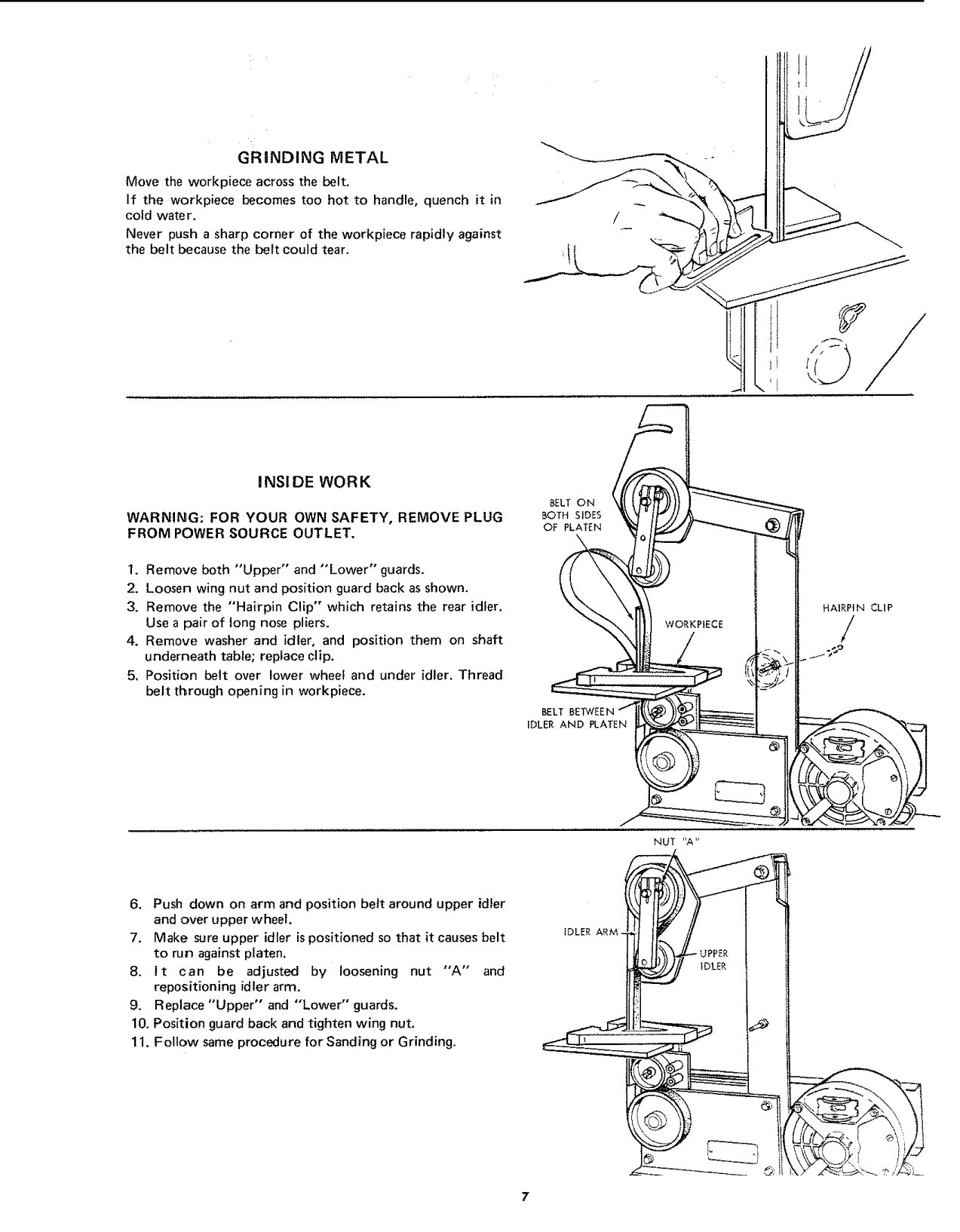 Page 7 of 12 - Craftsman 11322560 1102165L User Manual 1 INCH SANDER GRINDER  - Manuals