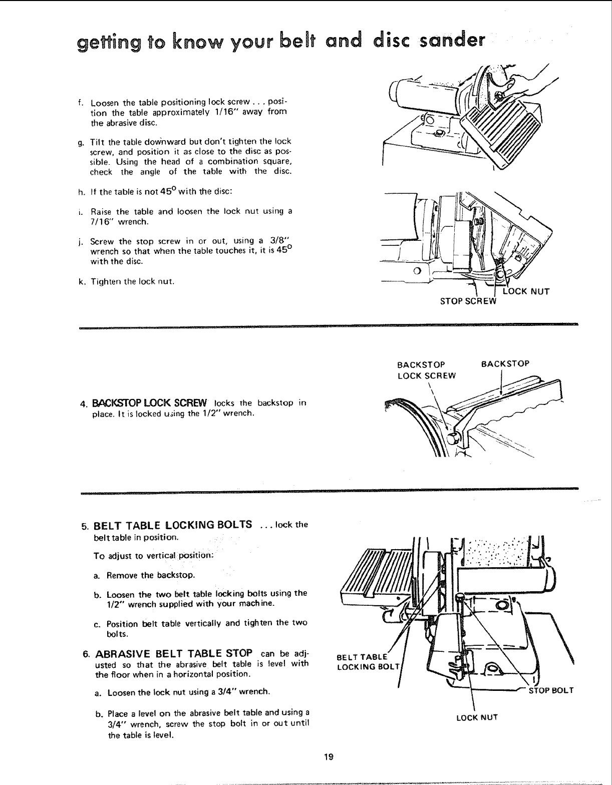 Craftsman 113225930 User Manual SEARS BELT AND DISC SANDER Manuals