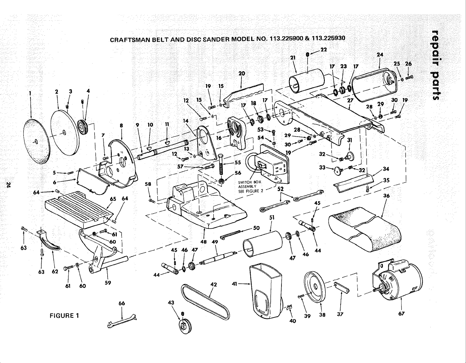 Craftsman 113225930 User Manual SEARS BELT AND DISC SANDER Manuals