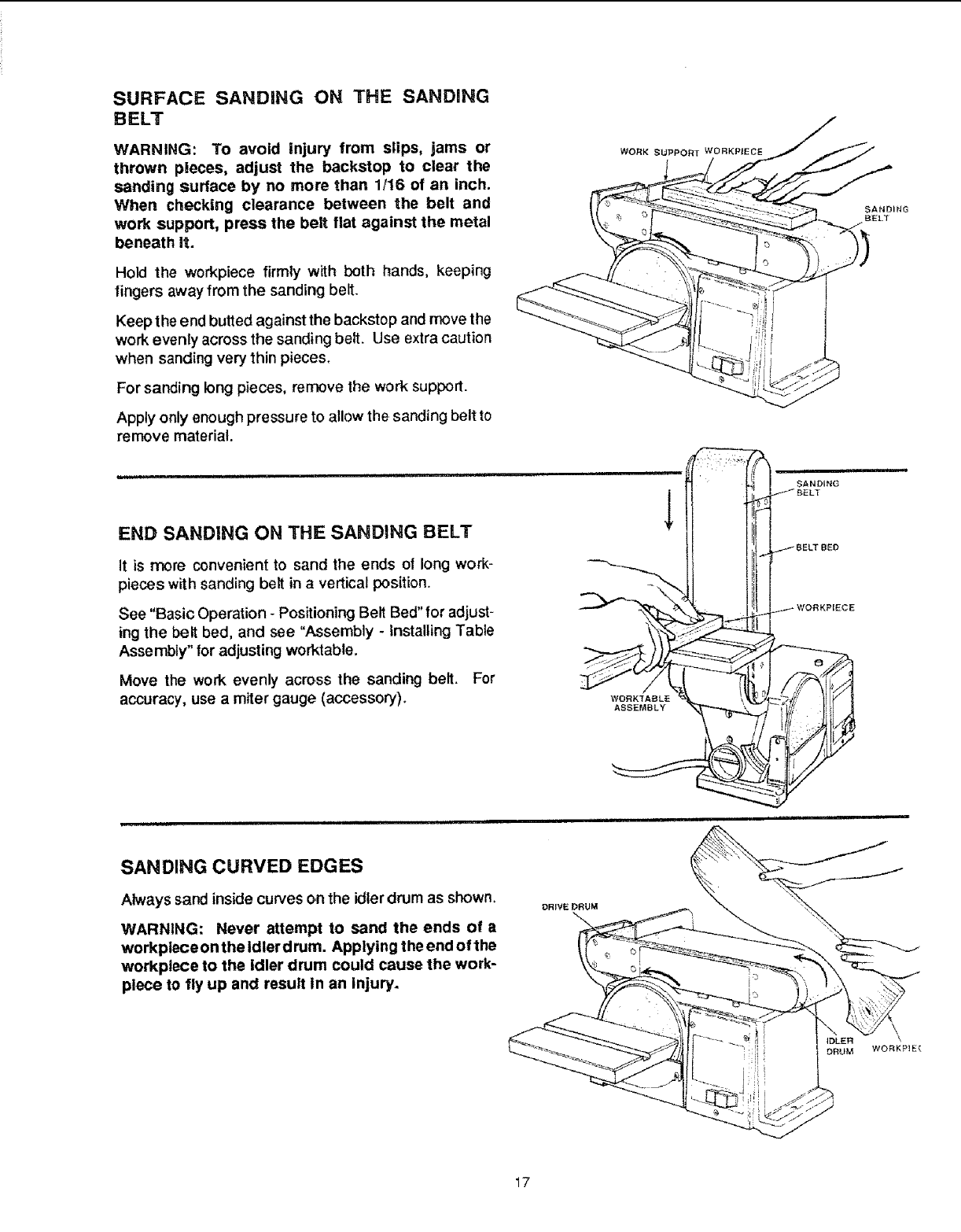 Craftsman 113226431 User Manual BELT AND DISC SANDER Manuals Guides