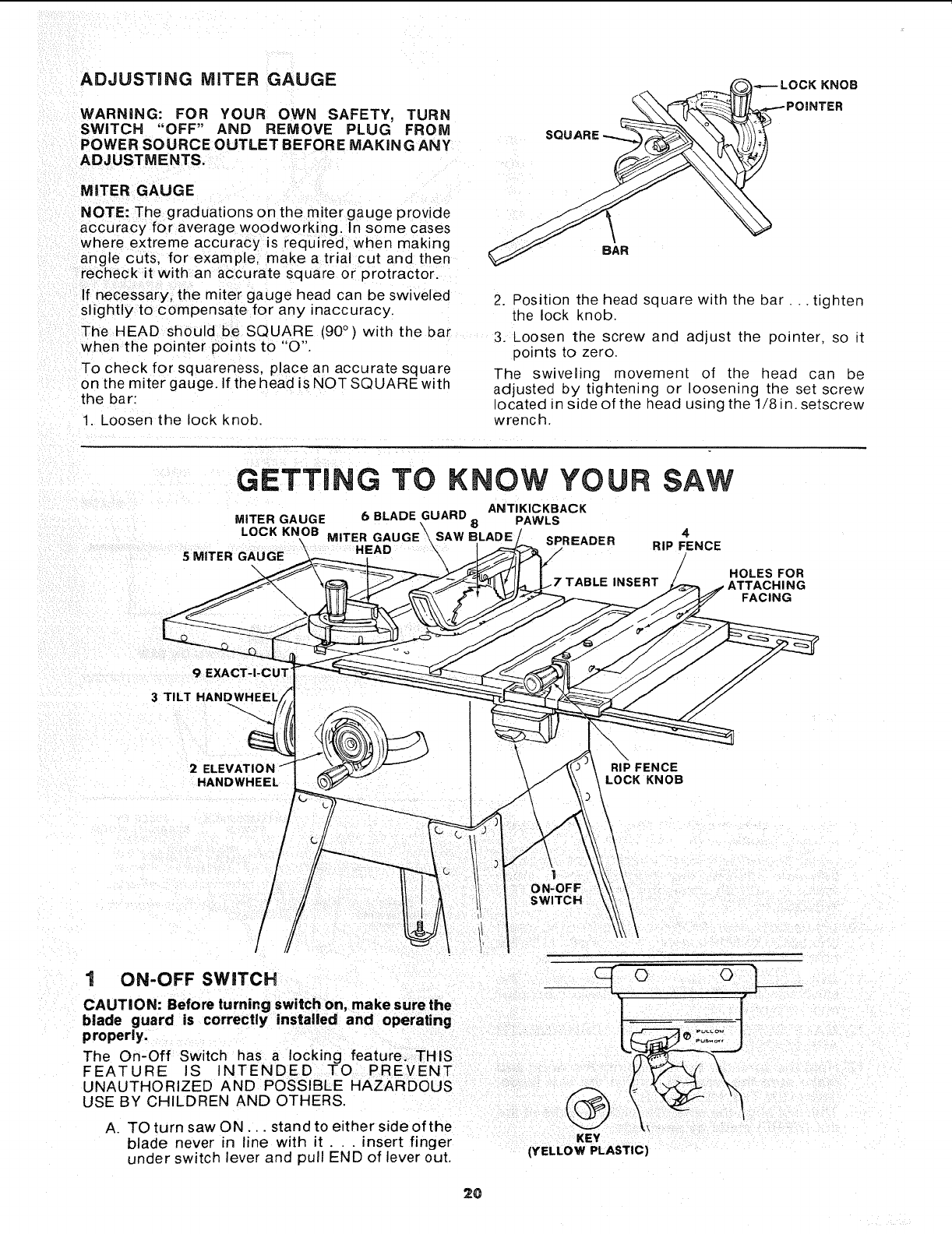 Craftsman 10 Inch Table Saw Manual