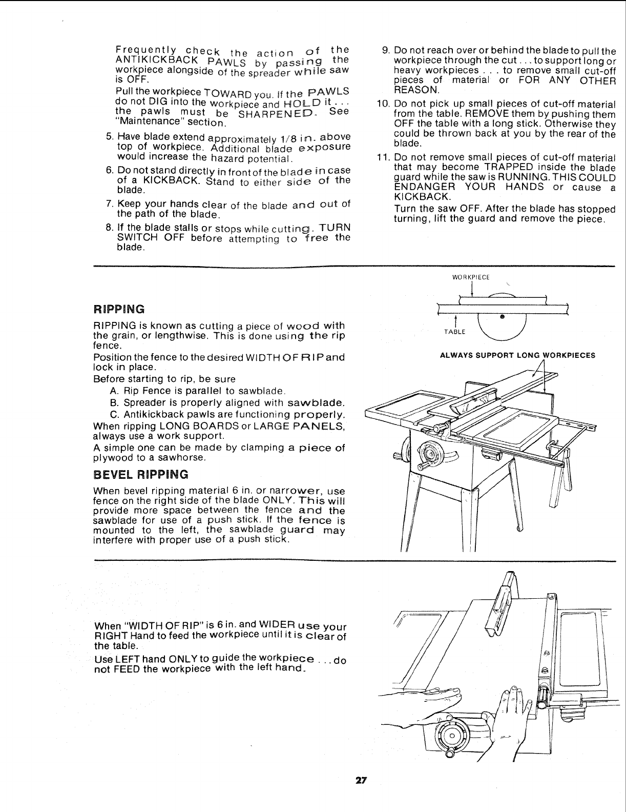 Craftsman 113226640 User Manual 10 INCH DIRECT DRIVE TABLE SAW Manuals