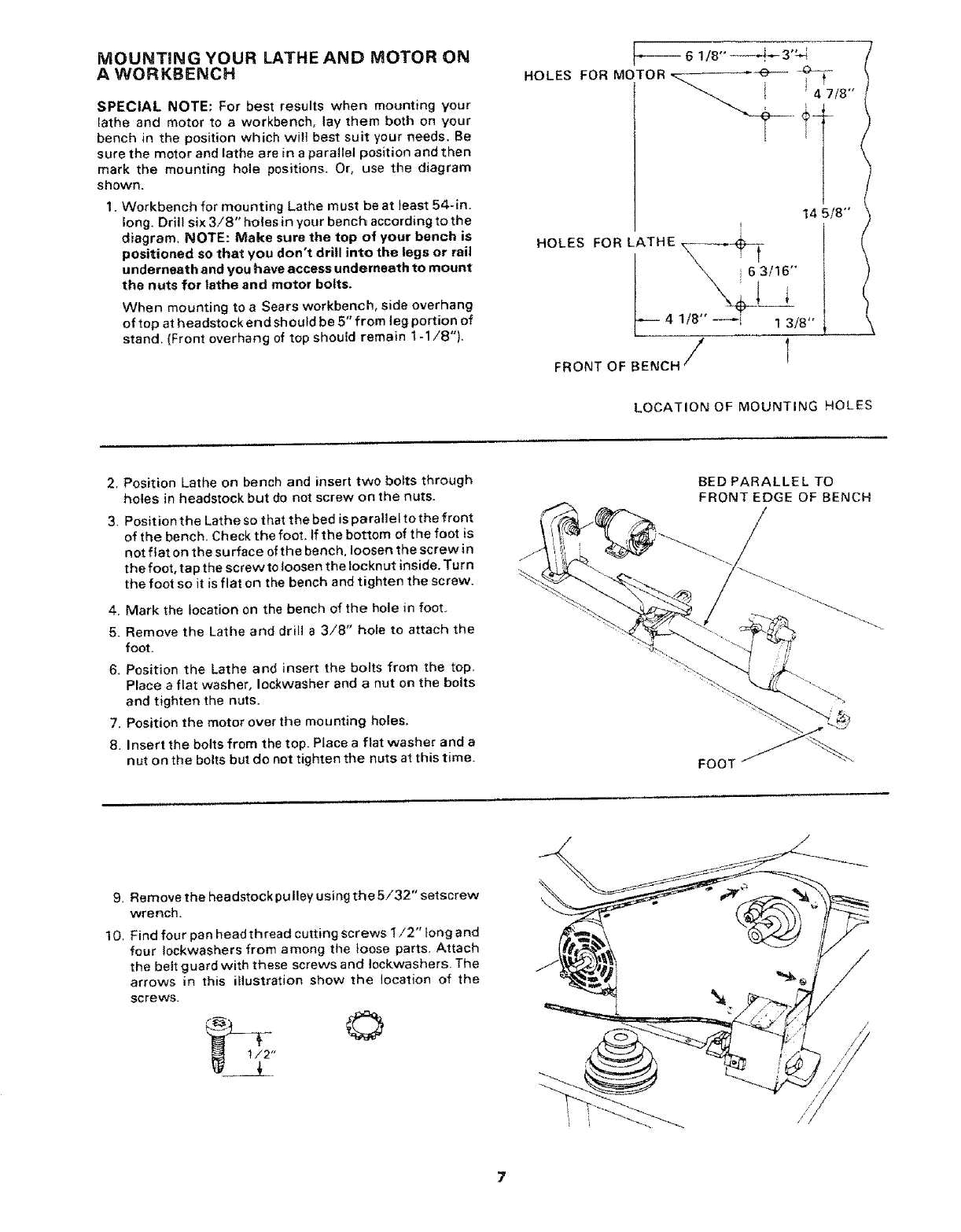 Craftsman 113228162 User Manual WOOD LATHE Manuals And Guides L0803531