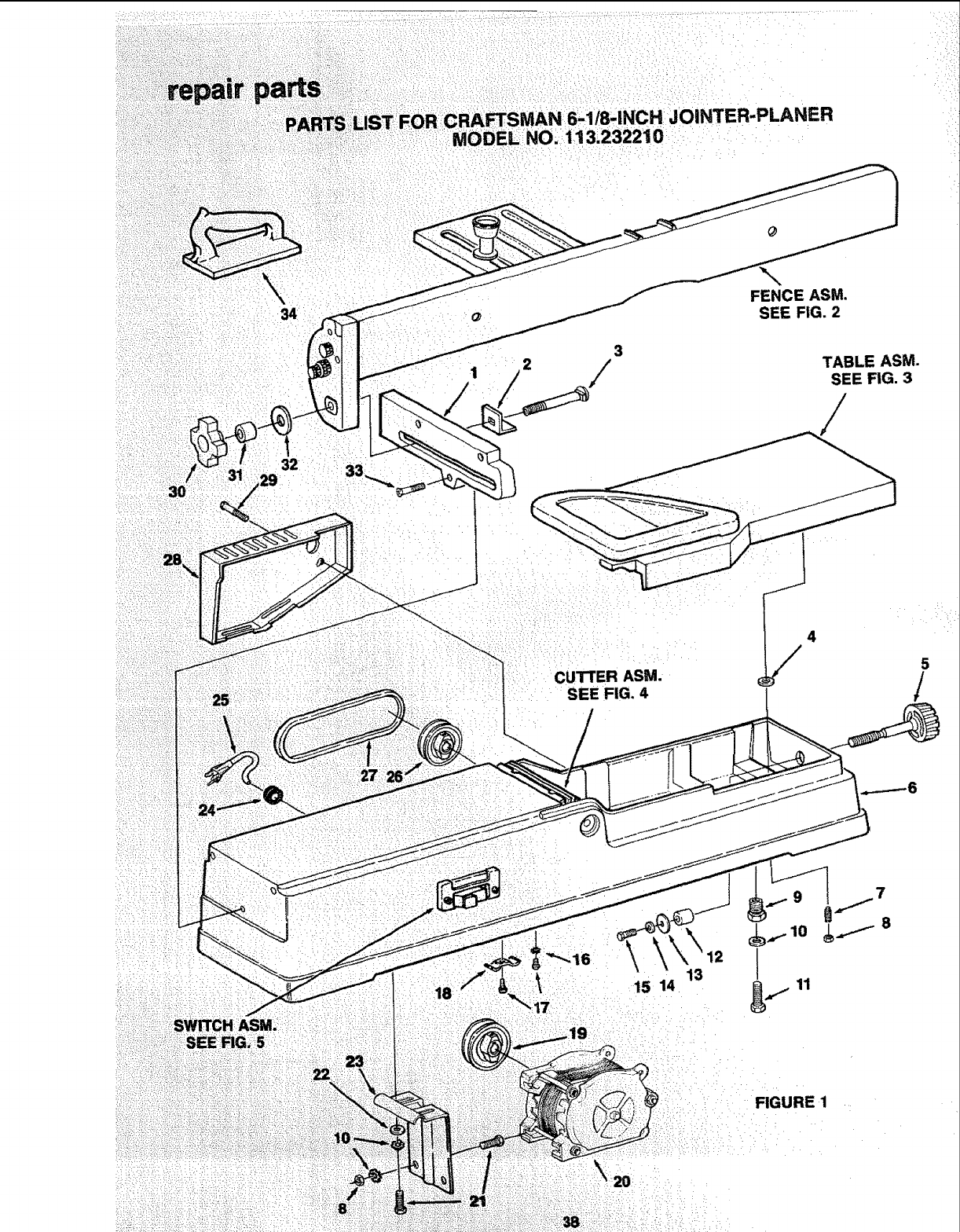 Craftsman 113232210 User Manual Jointer/Planer Manuals And Guides L0811879
