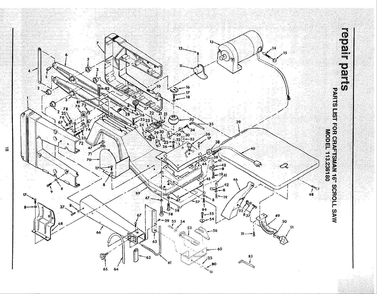 Craftsman 113236180 User Manual SCROLL SAW Manuals And Guides L0803545