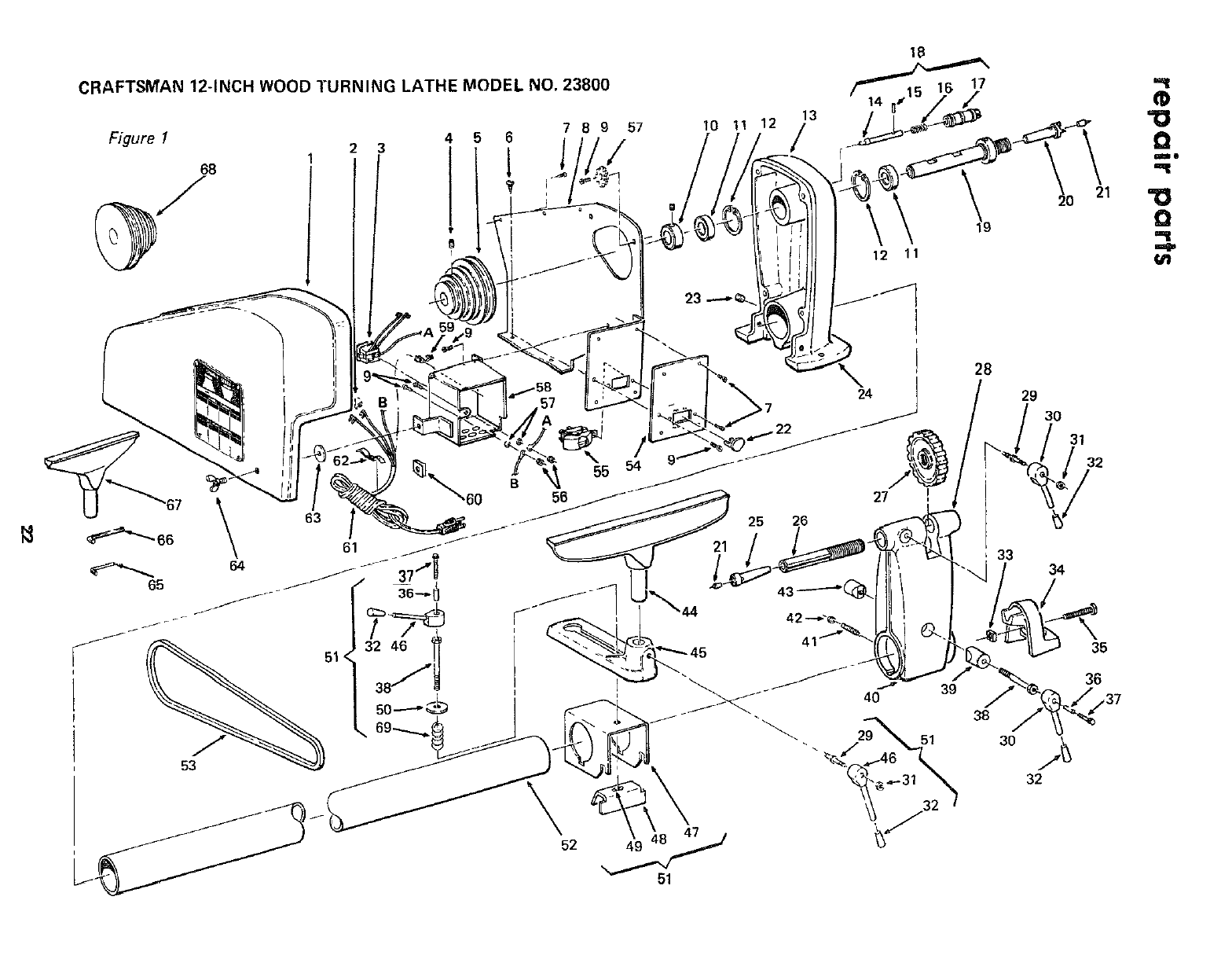 Craftsman 11323800 User Manual 12 INCH WOOD TURNING LATHE Manuals And