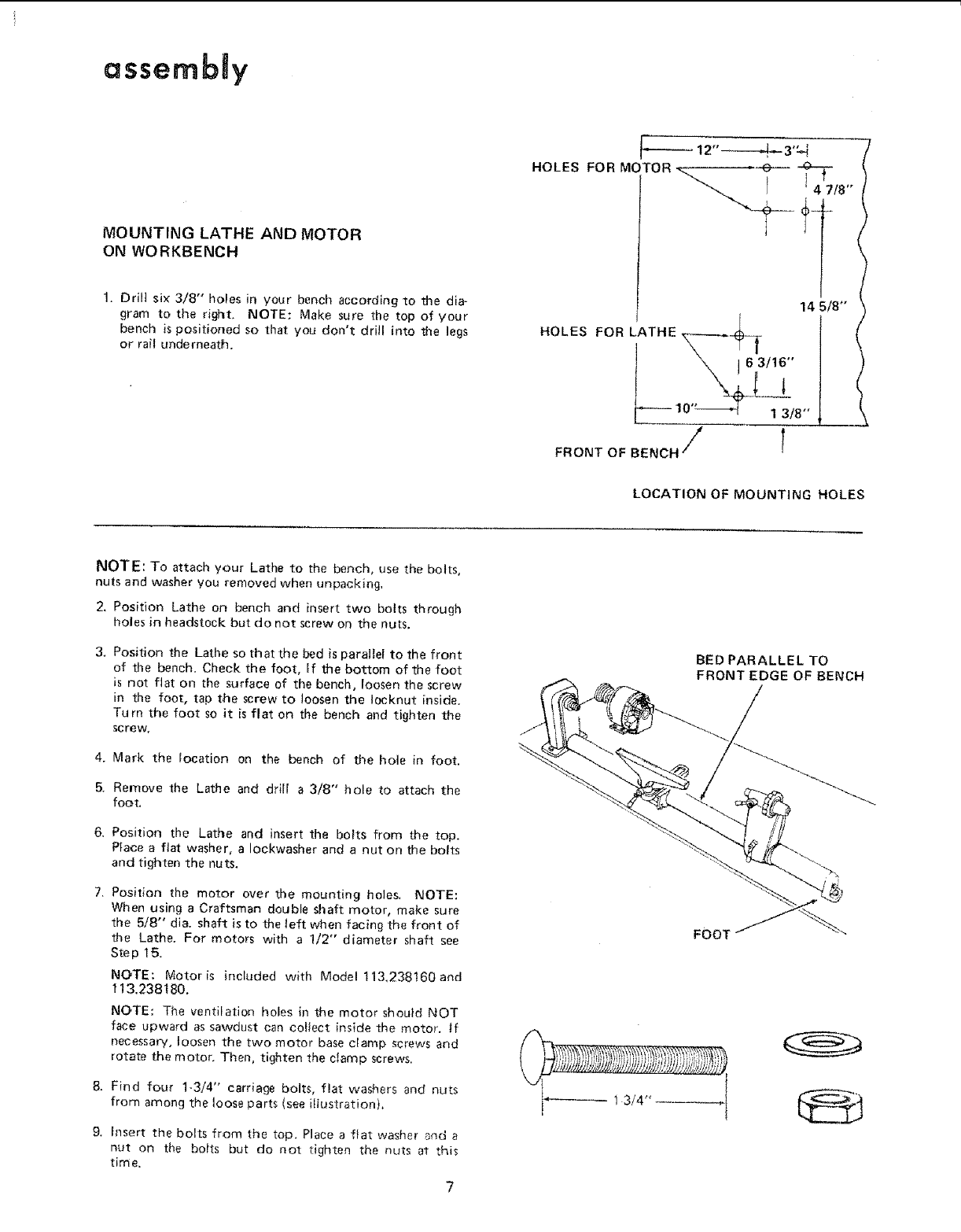 Craftsman 11323801 User Manual 12 INCH WOOD TURNING LATHE Manuals And Guides L0711468