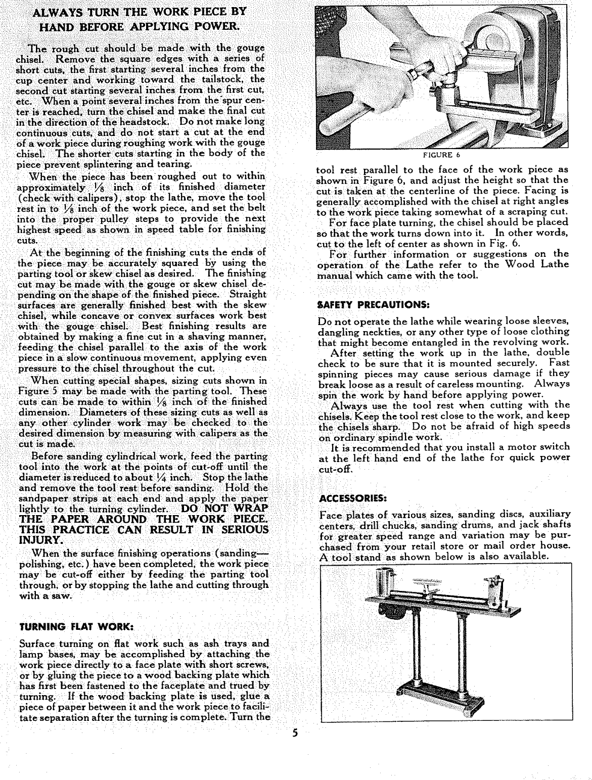 Page 5 of 6 - Craftsman 11323881 User Manual LATHE - Manuals And Guides L1001151