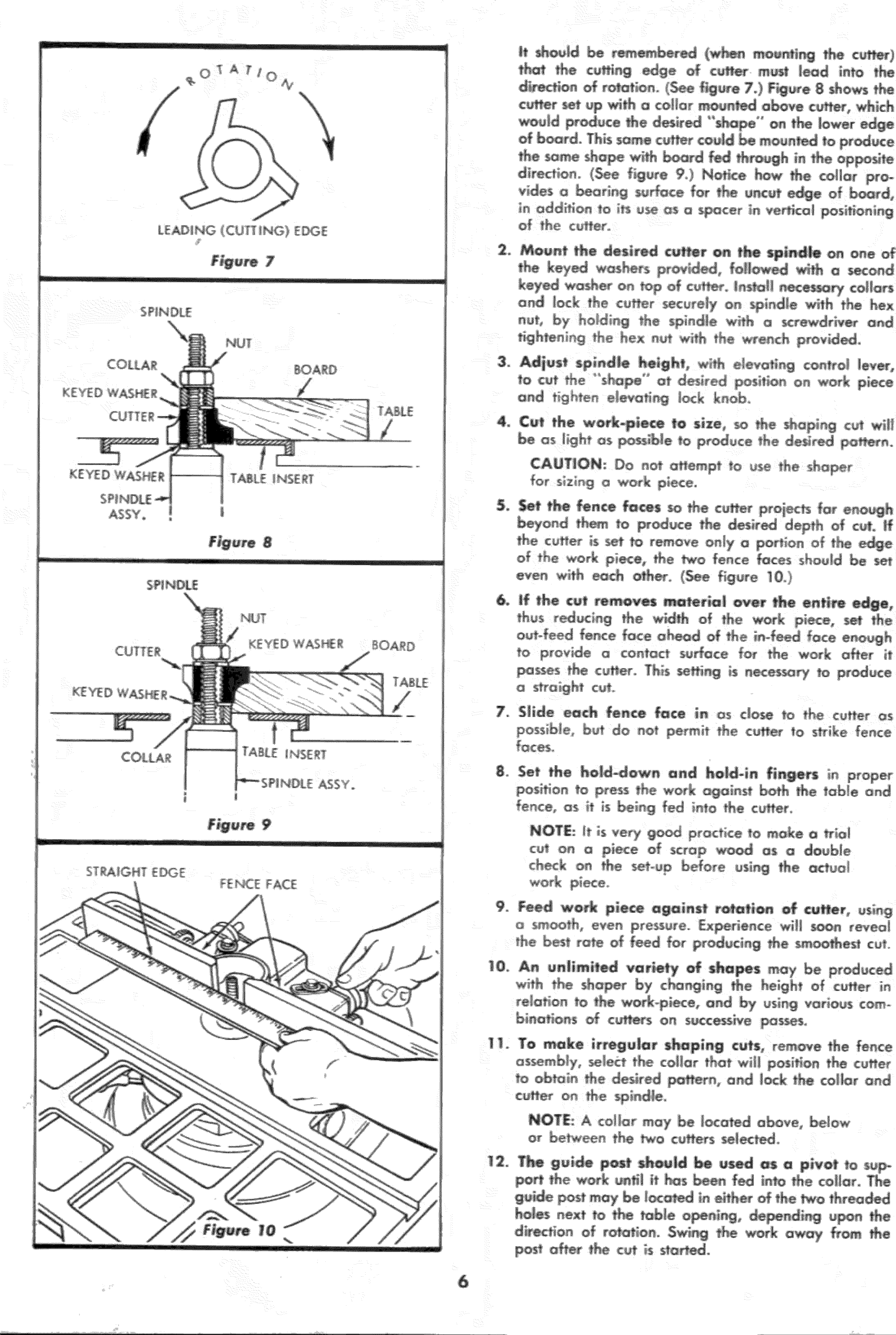 Page 6 of 12 - Craftsman 11323940 User Manual  SHAPER - Manuals And Guides L1001157