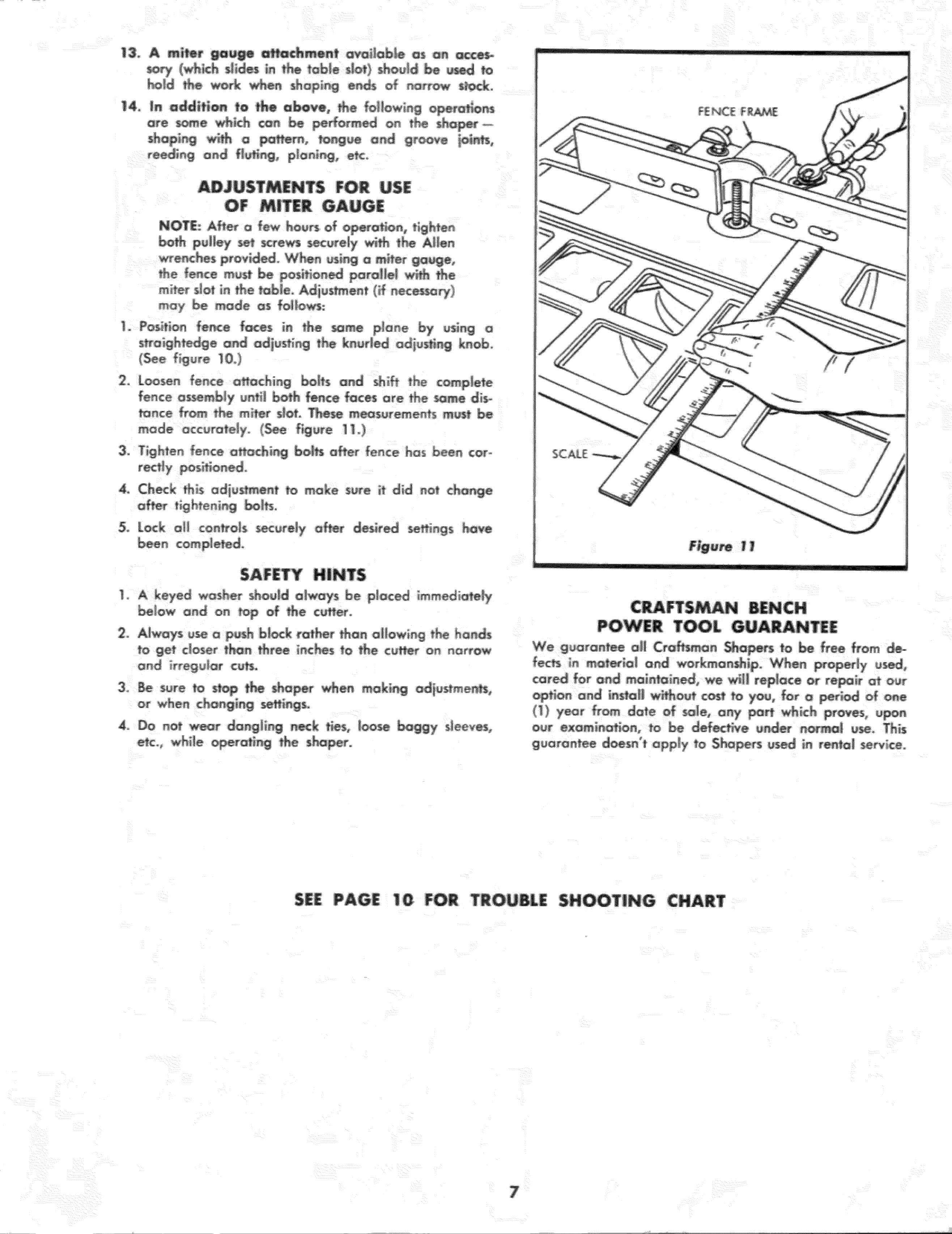 Page 7 of 12 - Craftsman 11323940 User Manual  SHAPER - Manuals And Guides L1001157