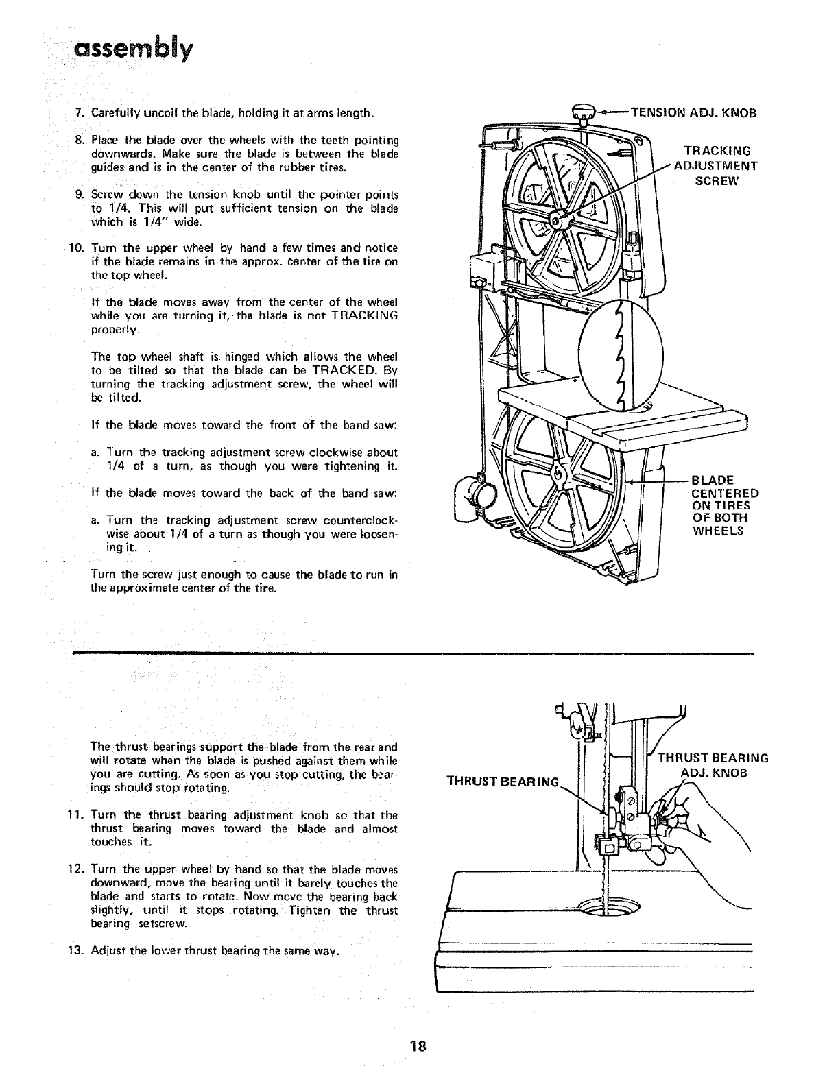 Craftsman 12 inch band saw user manual