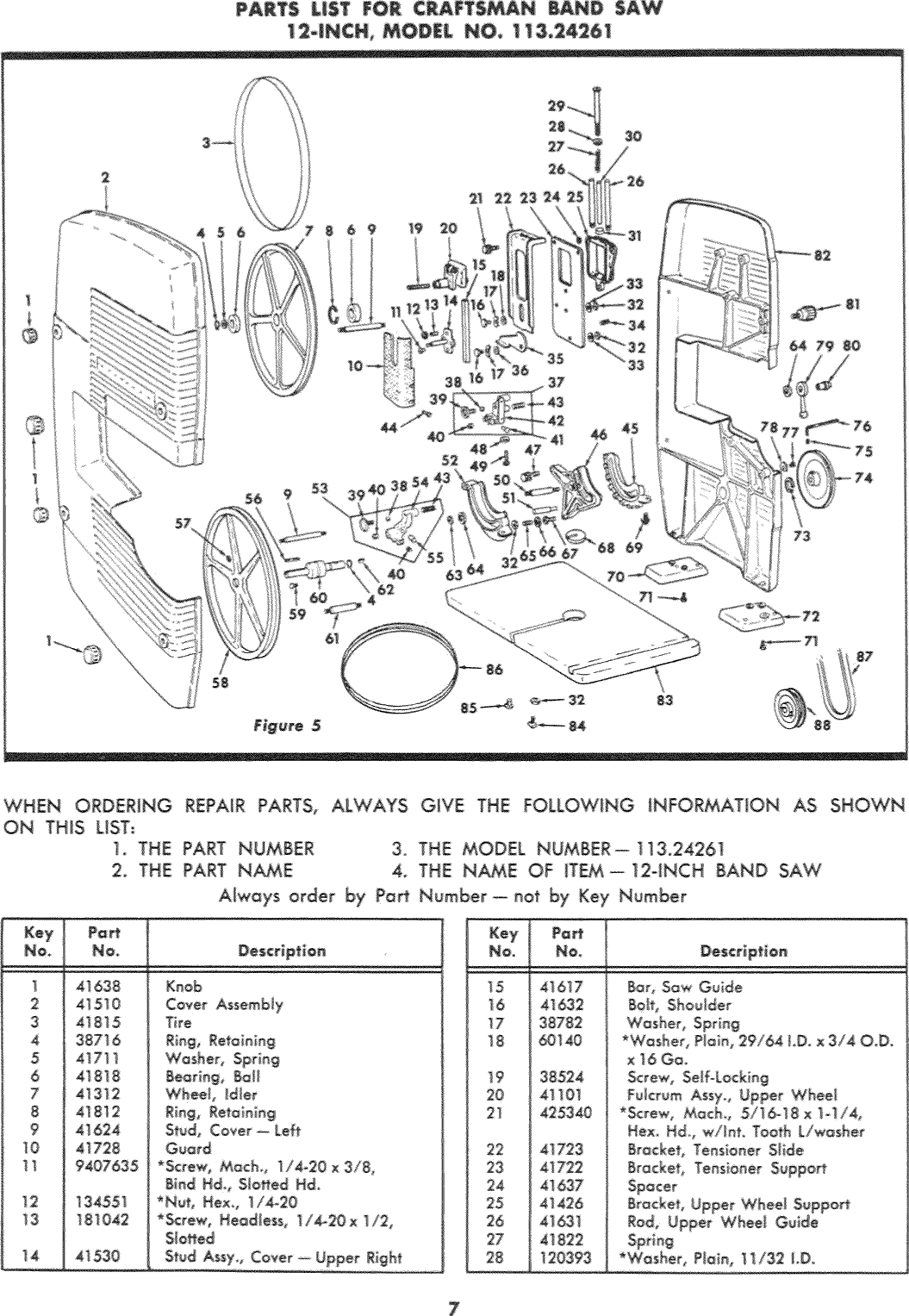 Page 6 of 8 - Craftsman 113242610 User Manual  12 INCH BAND SAW - Manuals And Guides 1108169L