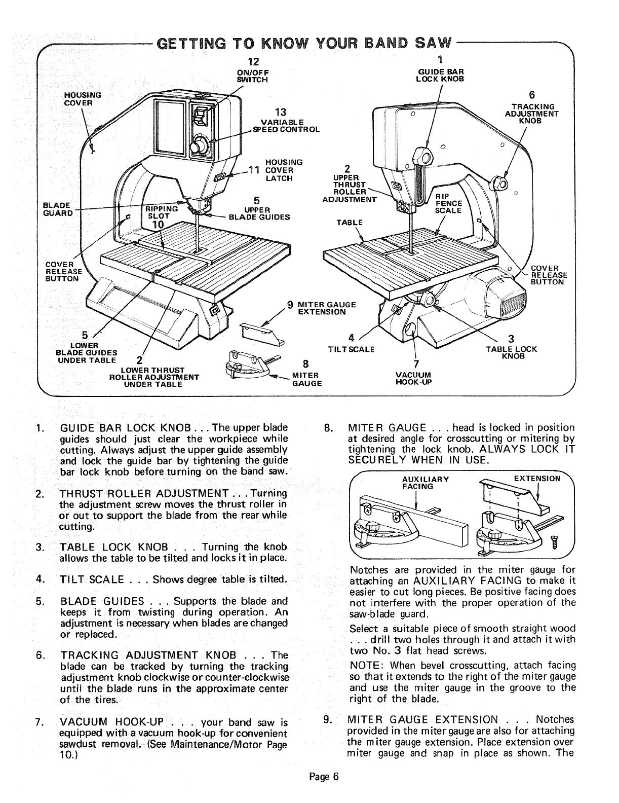 Craftsman 135244200 User Manual 10 INCH BAND SAW Manuals And Guides