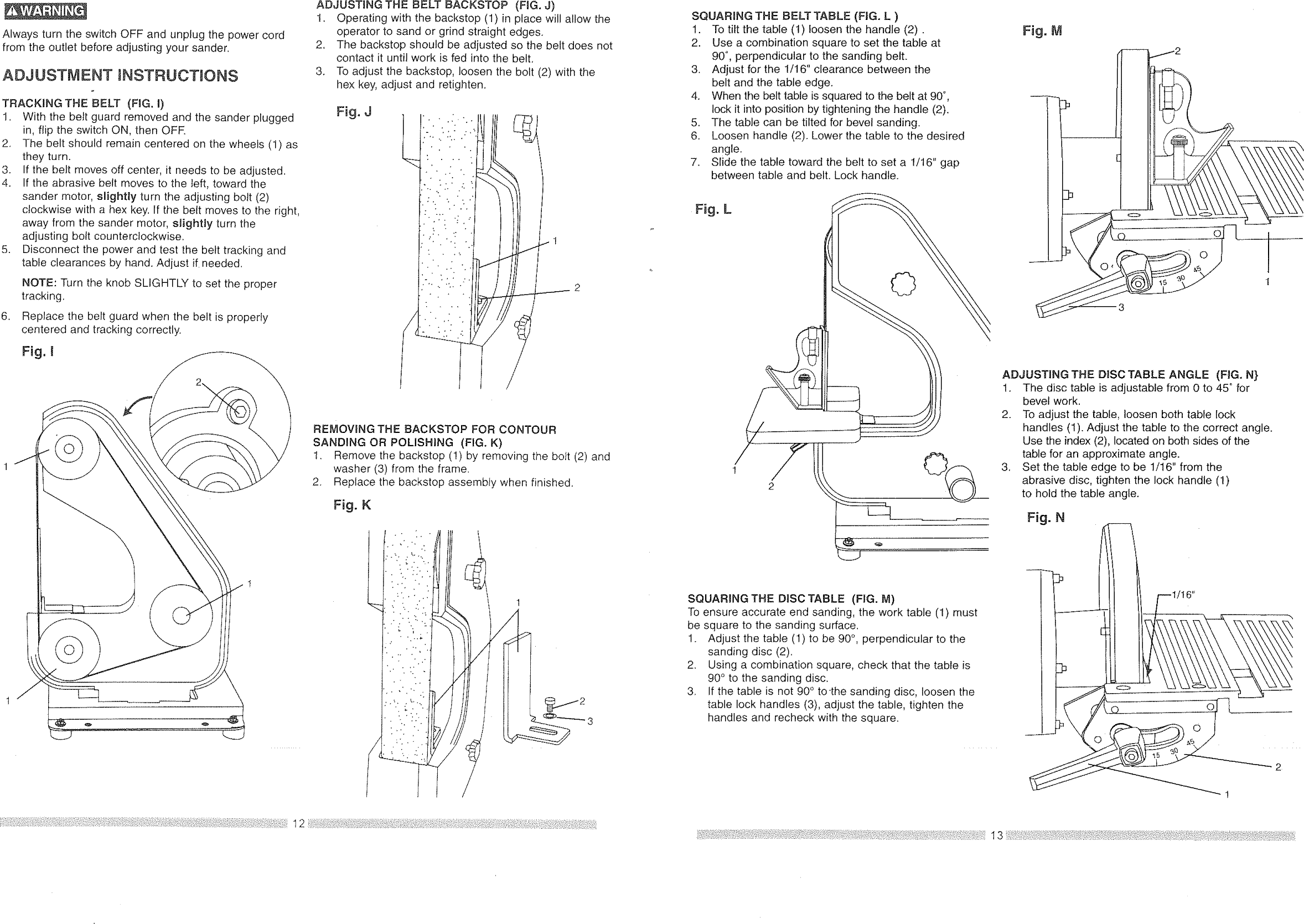 Page 7 of 10 - Craftsman 137215280 User Manual  2 X 42 BELT/DISC SANDER - Manuals And Guides L0904332