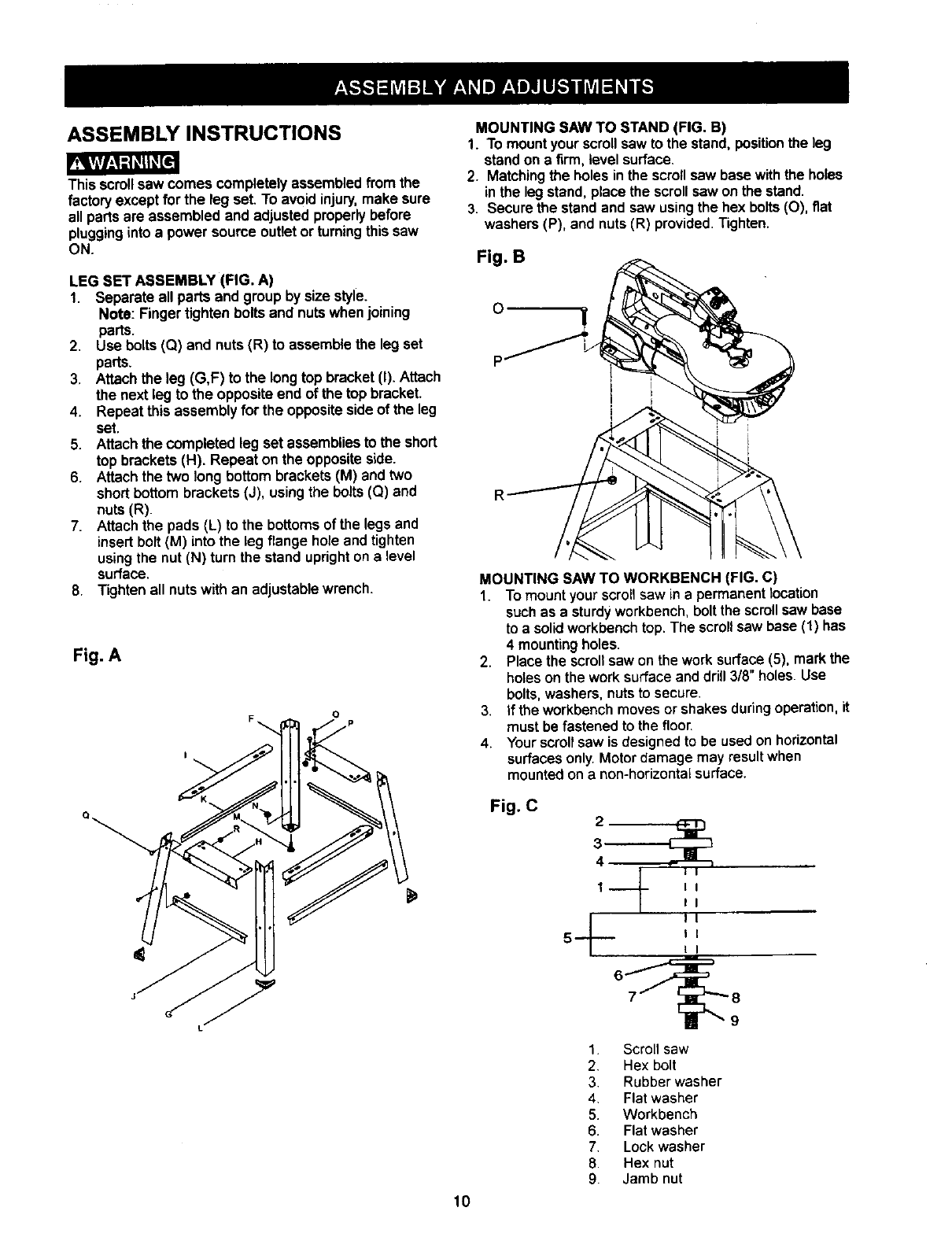 Craftsman 137216200 User Manual SCROLL SAW Manuals And Guides L0312350