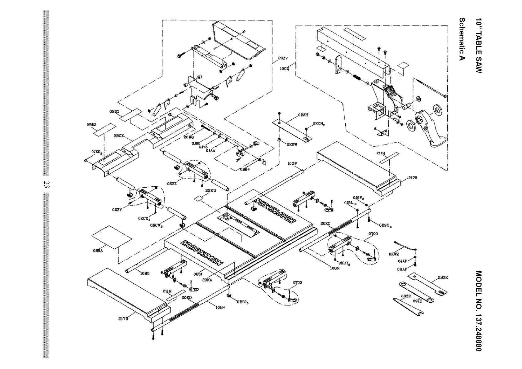 Craftsman 137248880 User Manual TABLE SAW Manuals And Guides L0706477