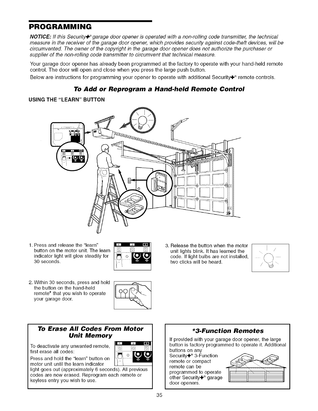 Craftsman 13953648D User Manual 1/2 HP GARAGE DOOR OPENER Manuals And