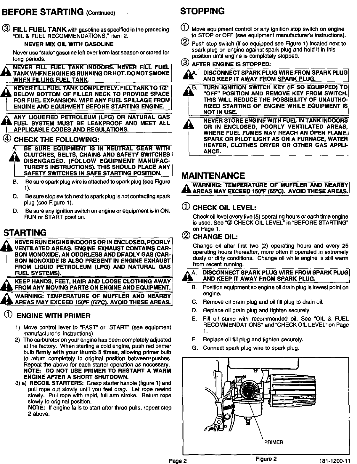 Page 3 of 12 - Craftsman 143993503 User Manual  ENGINE - Manuals And Guides L9060203